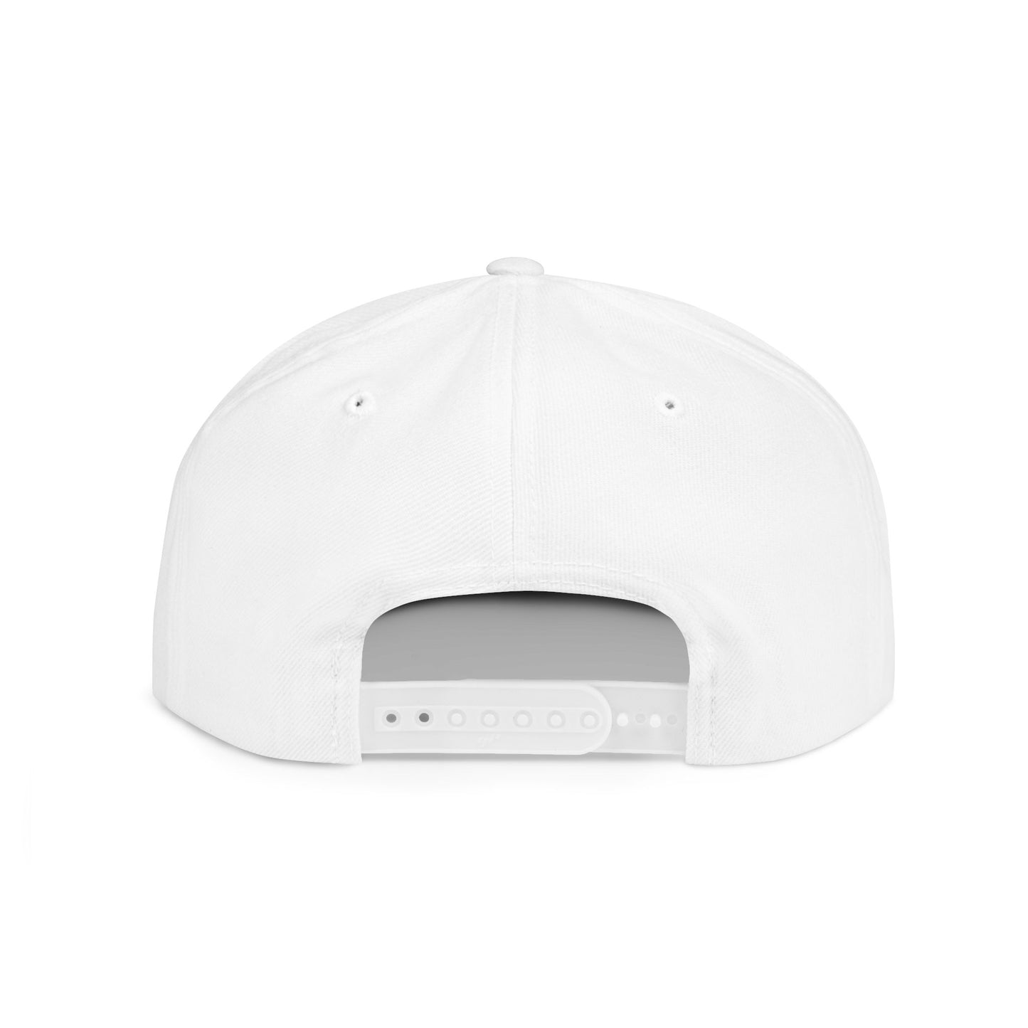 Embroidery Flat Bill Snapback Hat Black Font