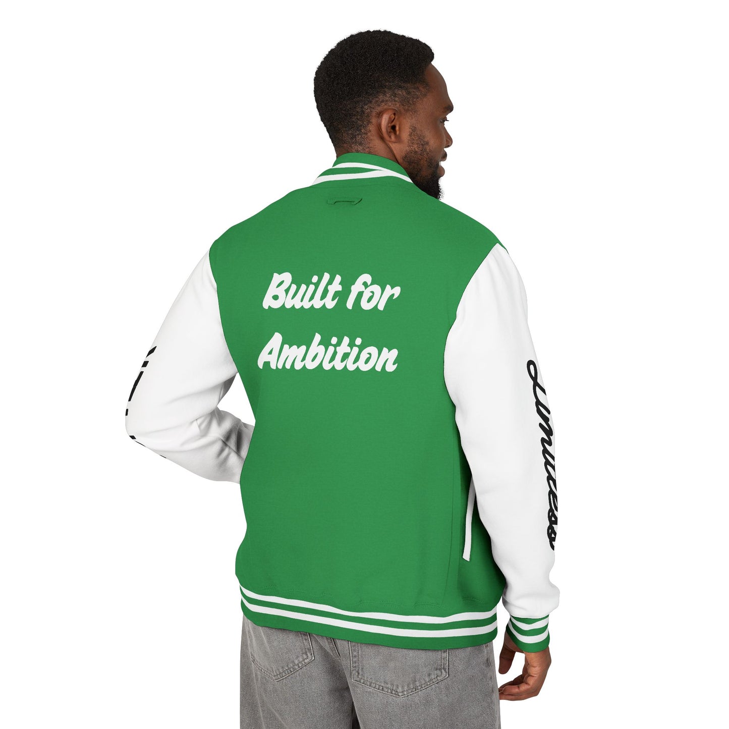 Heavyweight Letterman Jacket White Font