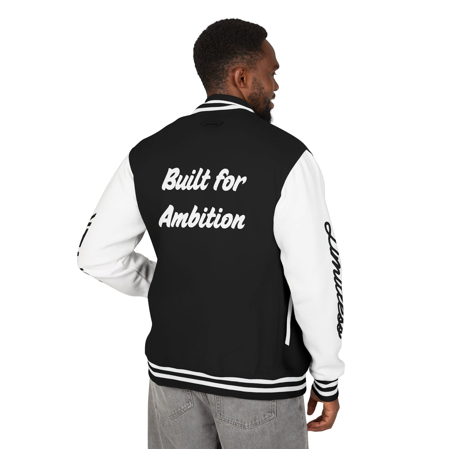 Heavyweight Letterman Jacket White Font