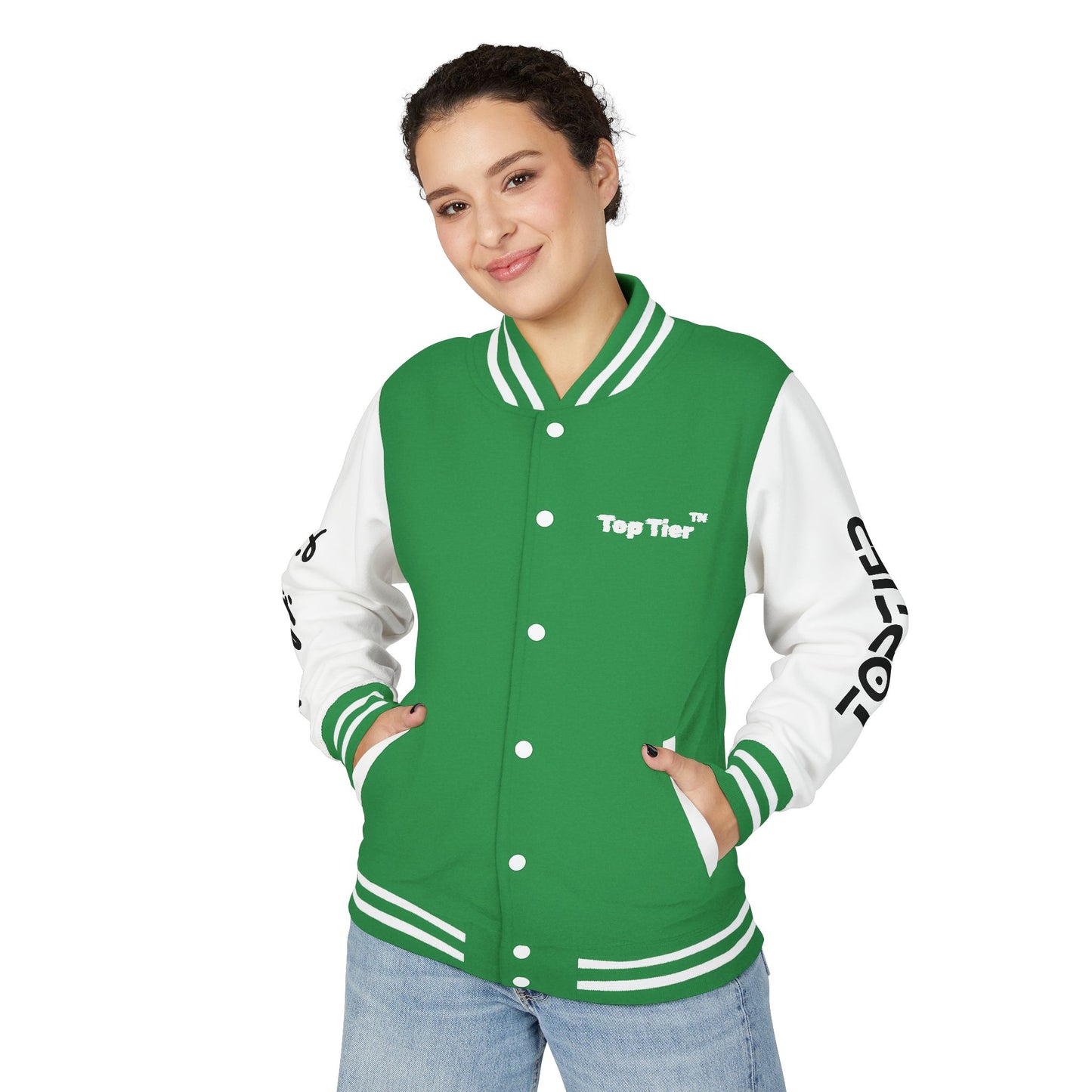 Heavyweight Letterman Jacket White Font