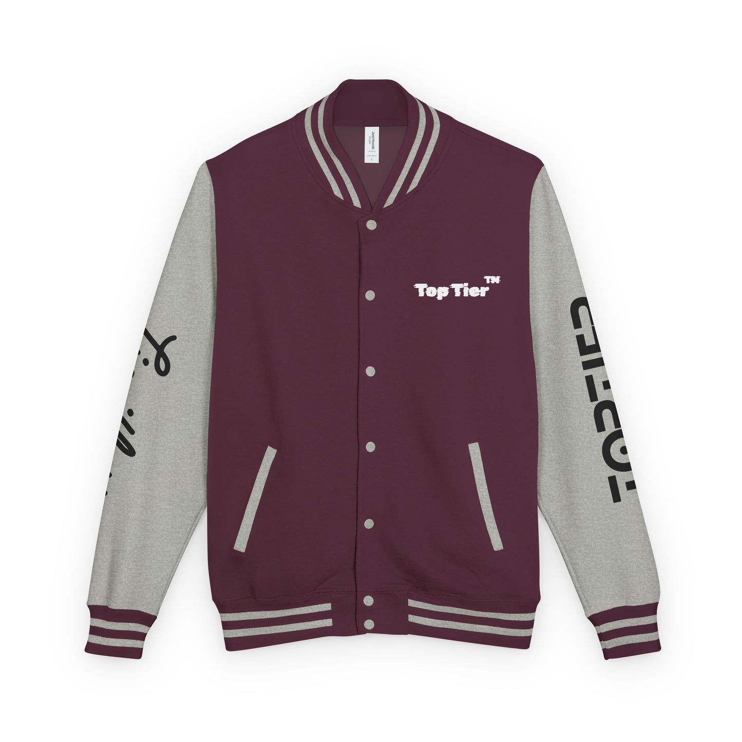 Heavyweight Letterman Jacket White Font