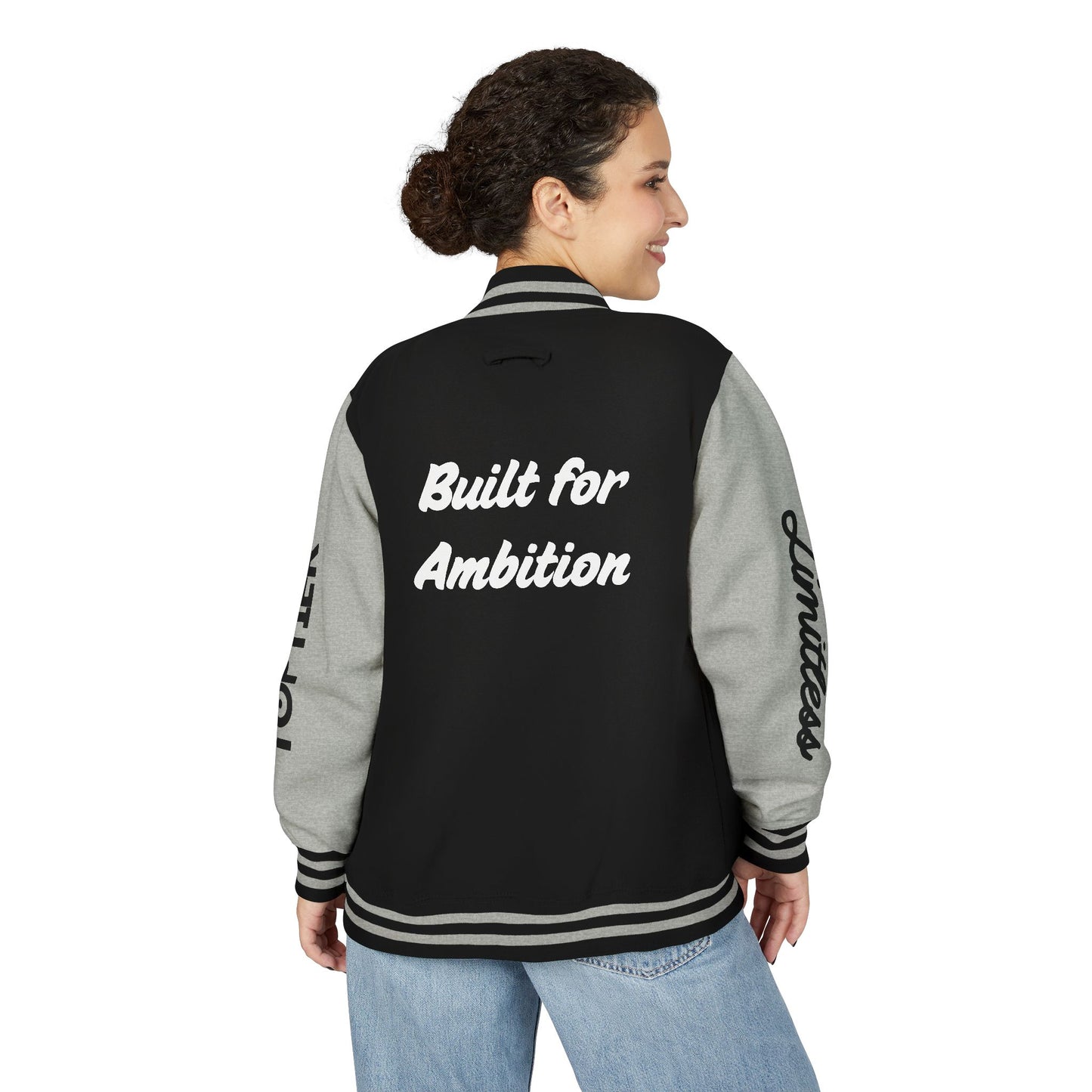 Heavyweight Letterman Jacket White Font