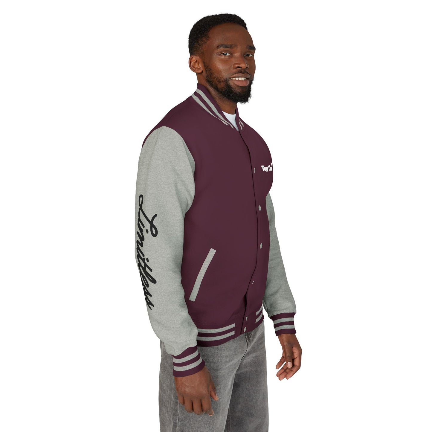 Heavyweight Letterman Jacket White Font