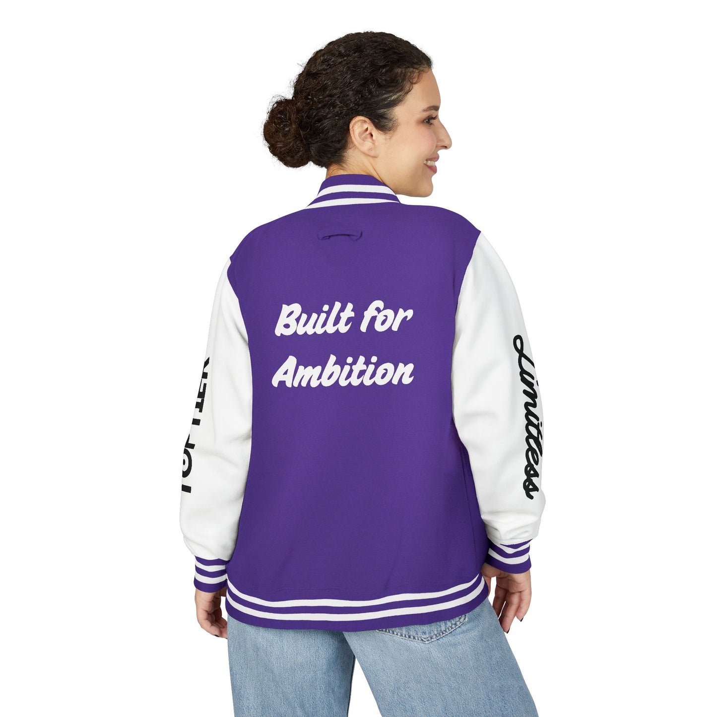 Heavyweight Letterman Jacket White Font