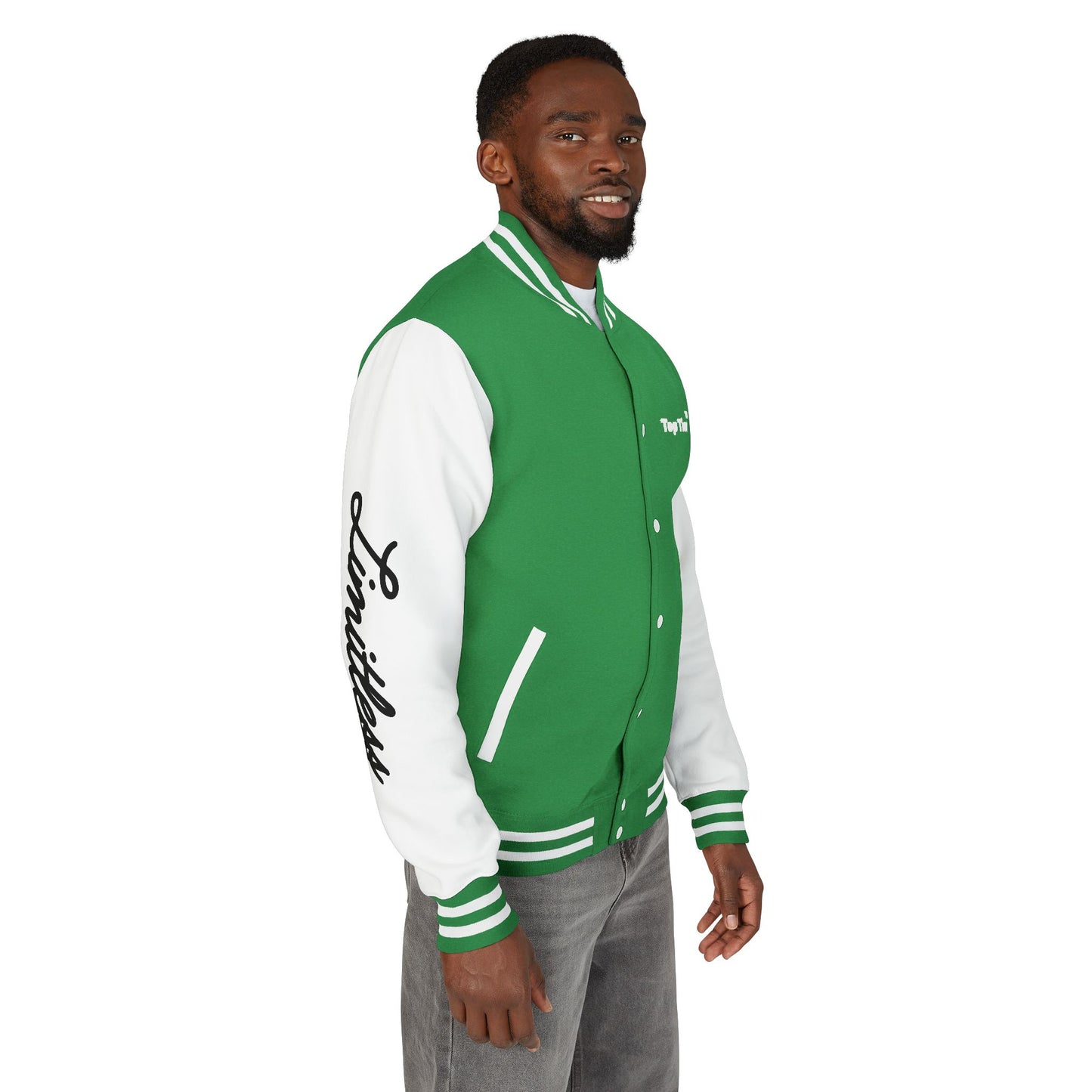Heavyweight Letterman Jacket White Font