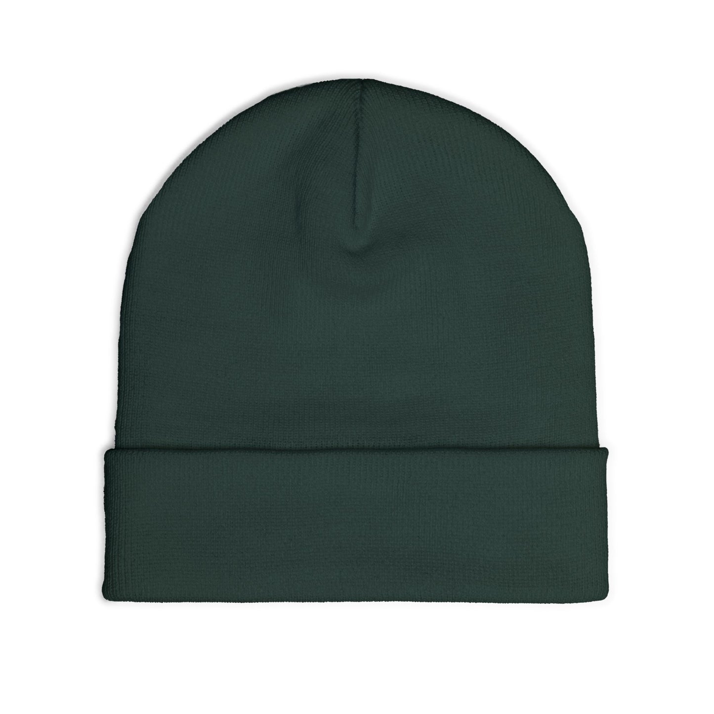 Black Embroidered Knit Beanie
