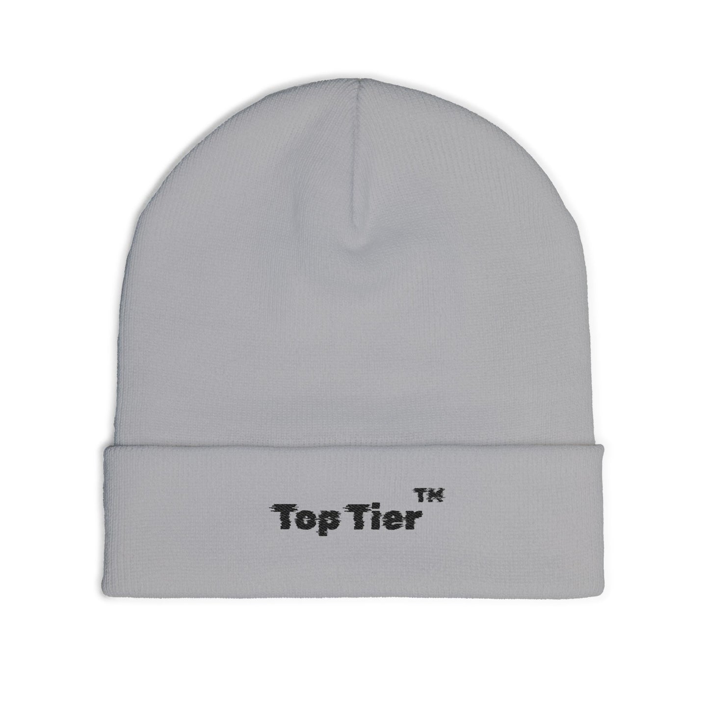 Black Embroidered Knit Beanie
