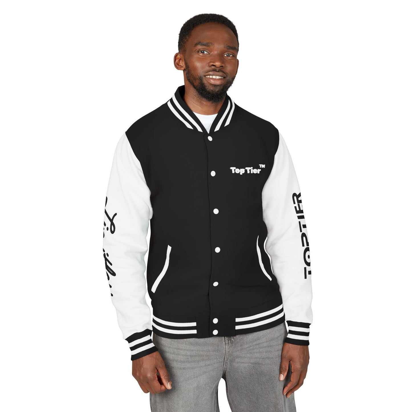 Heavyweight Letterman Jacket White Font