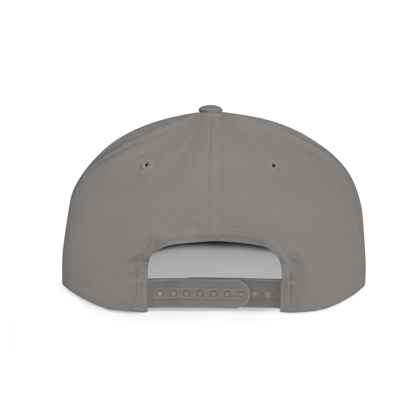 Embroidery Flat Bill Snapback Hat Black Font