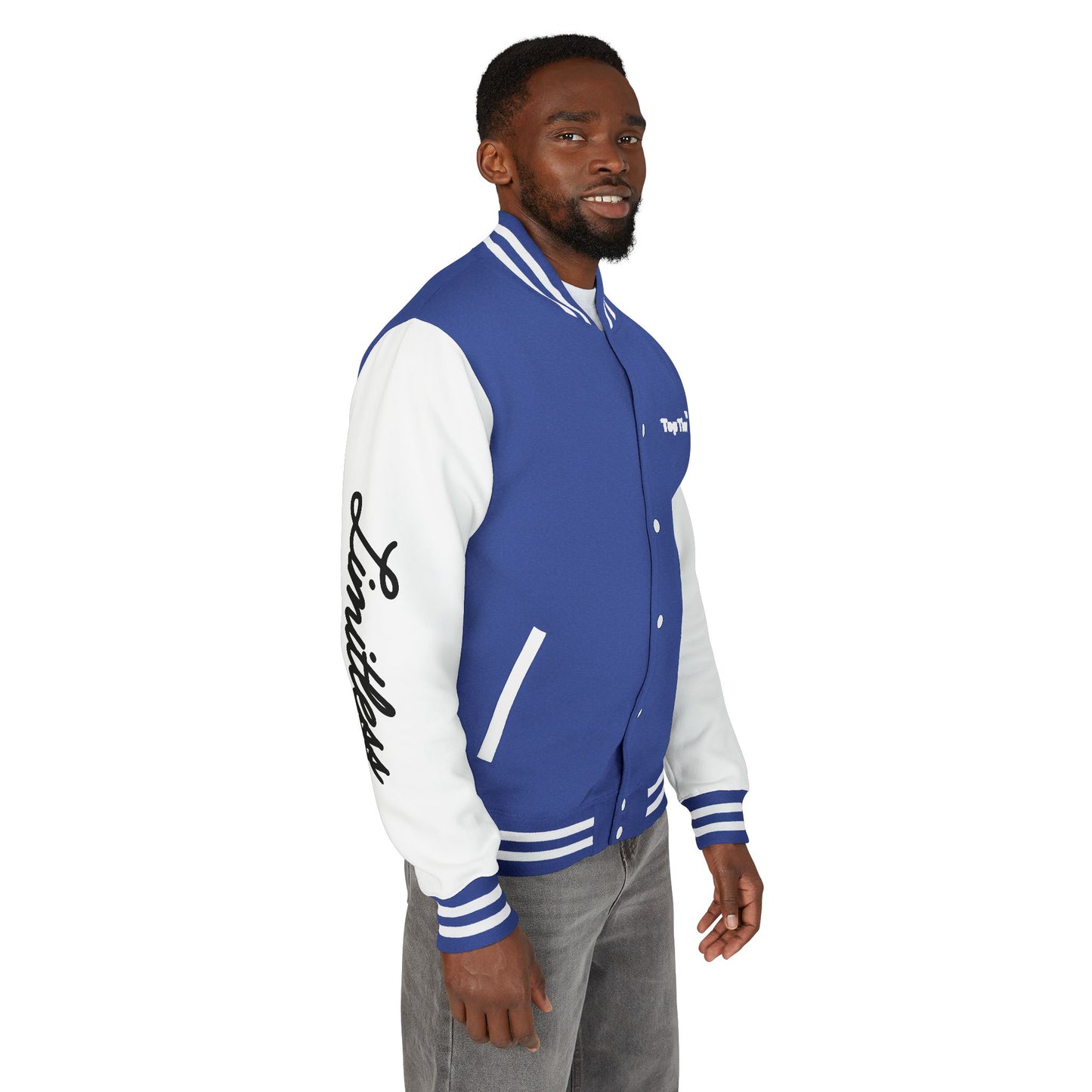 Heavyweight Letterman Jacket White Font