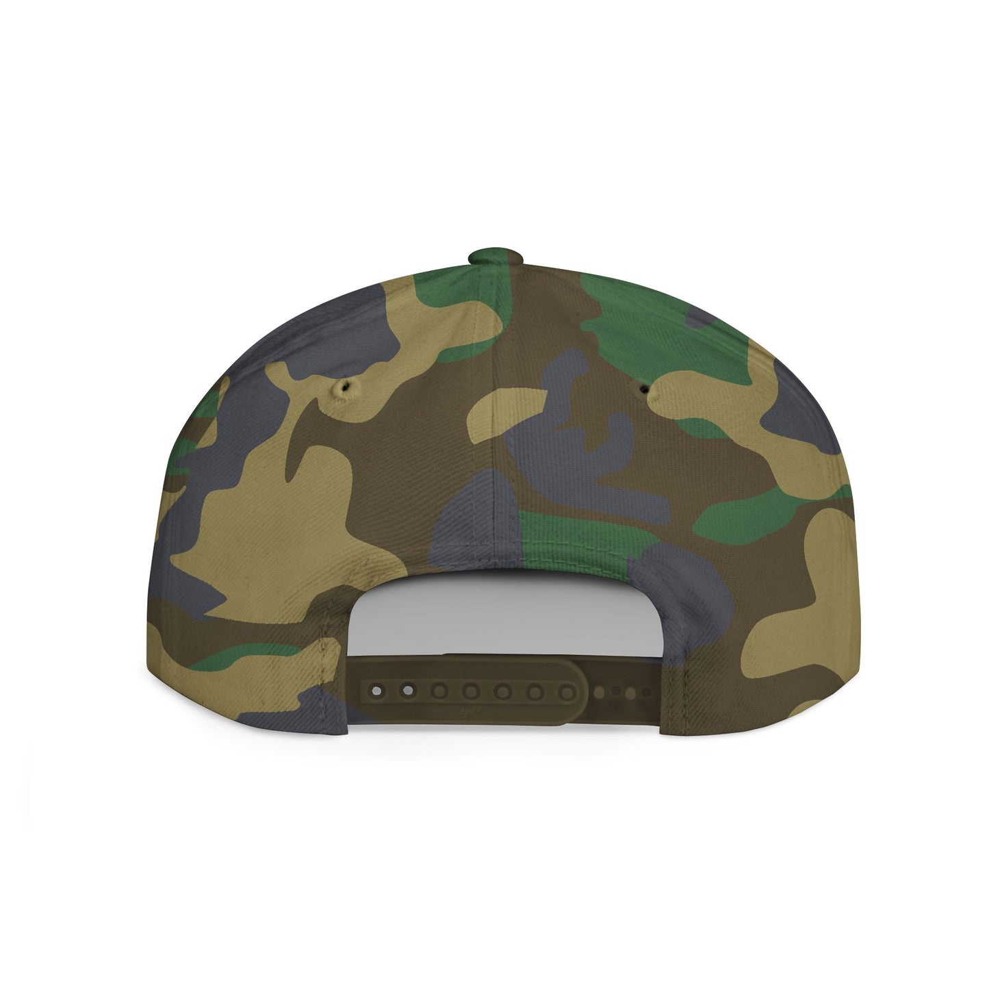 Embroidery Flat Bill Snapback Hat Black Font