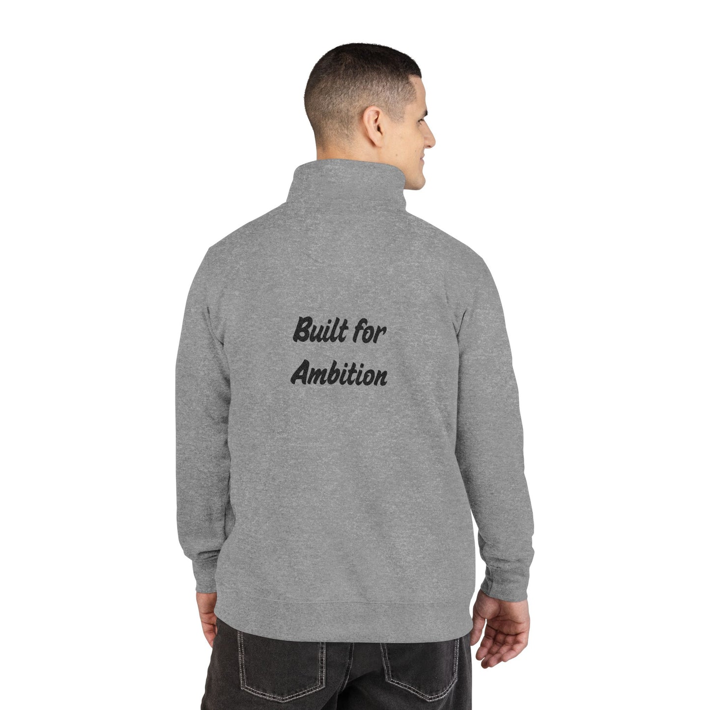 Built for Ambition Embroidery Fleece Pullover Black Font