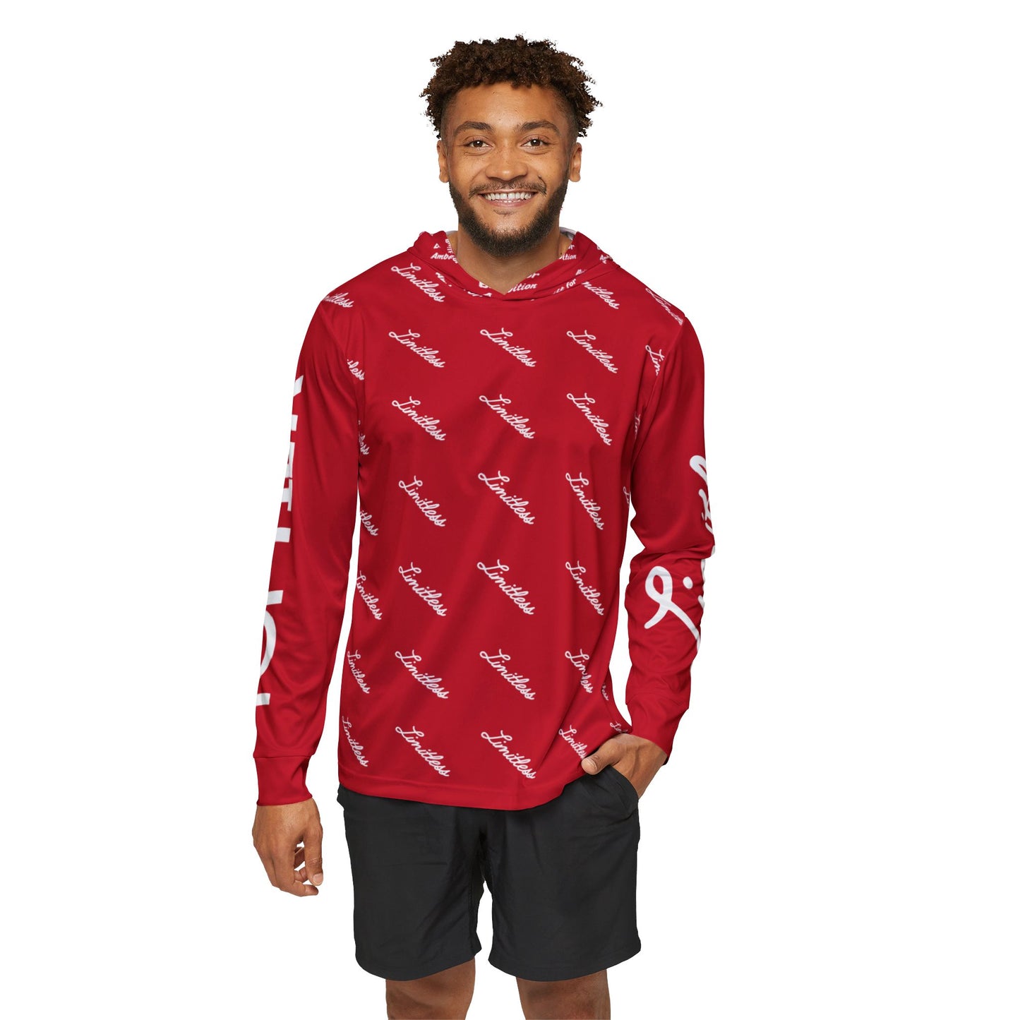 Dark Red AOP Limitless Sports Warmup Hoodie