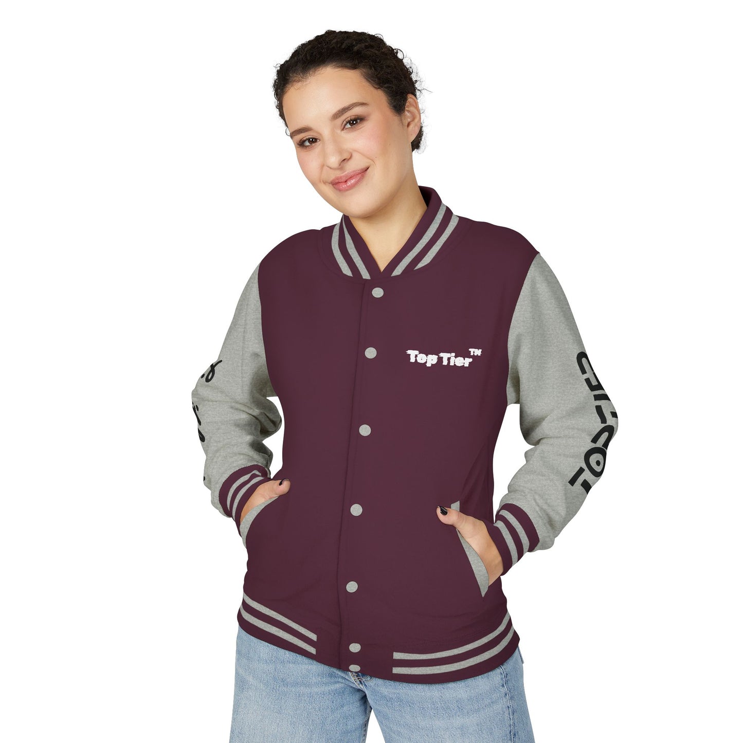 Heavyweight Letterman Jacket White Font
