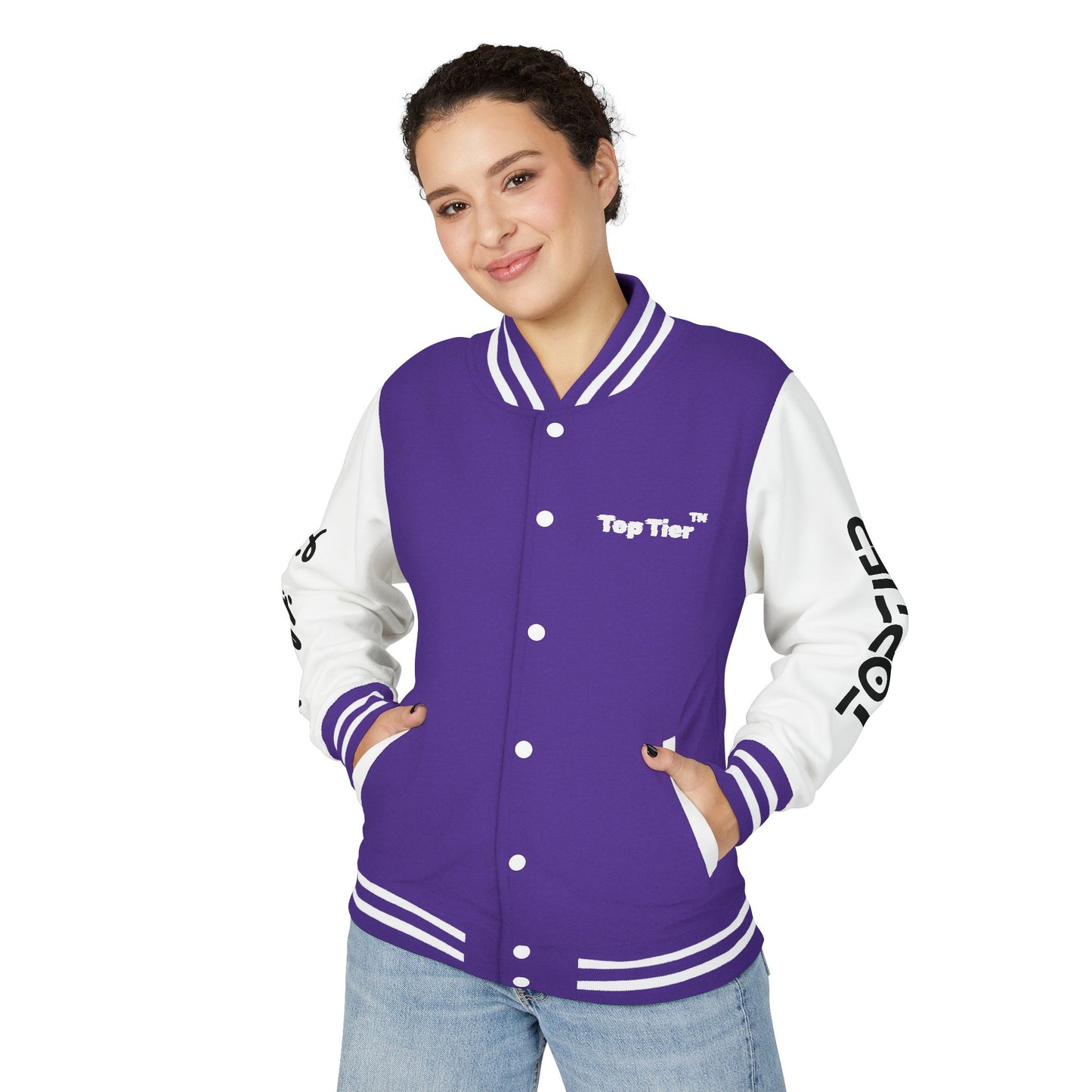 Heavyweight Letterman Jacket White Font