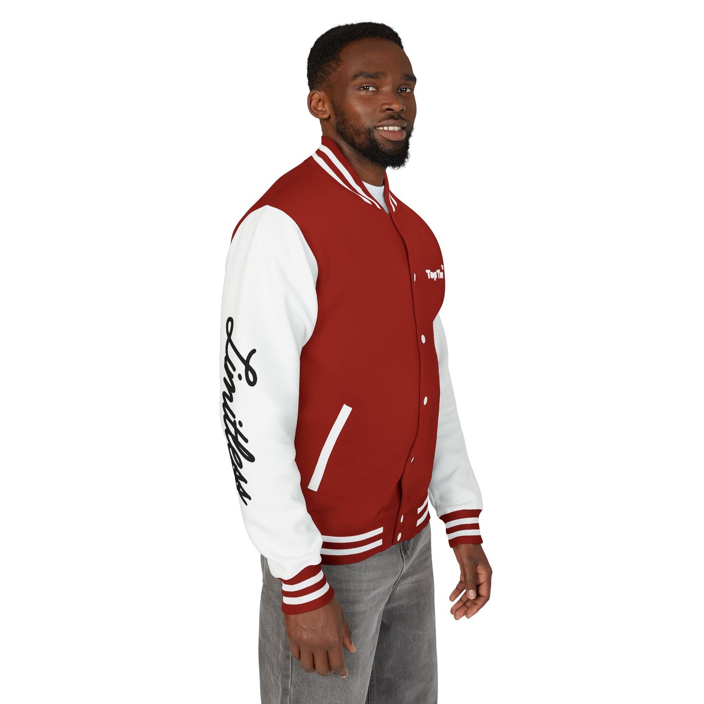 Heavyweight Letterman Jacket White Font