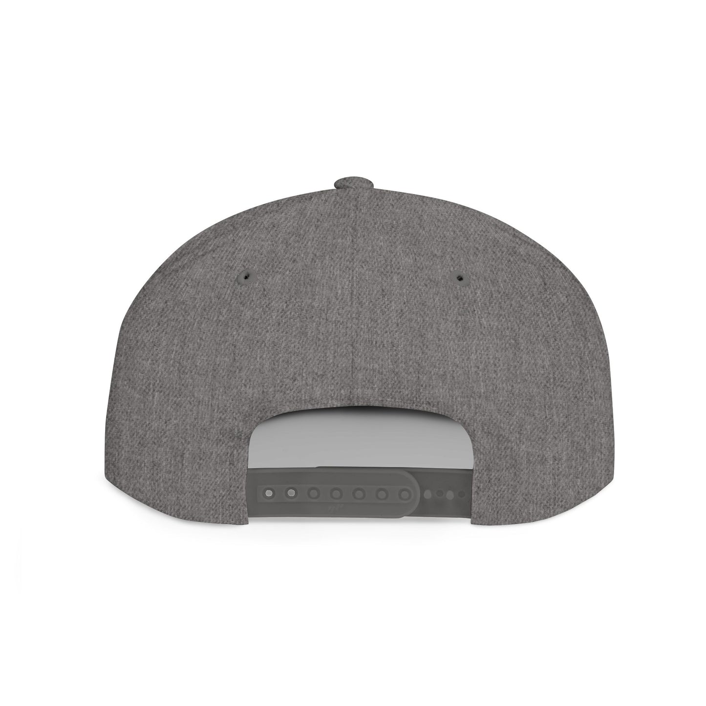 Embroidery Flat Bill Snapback Hat Black Font