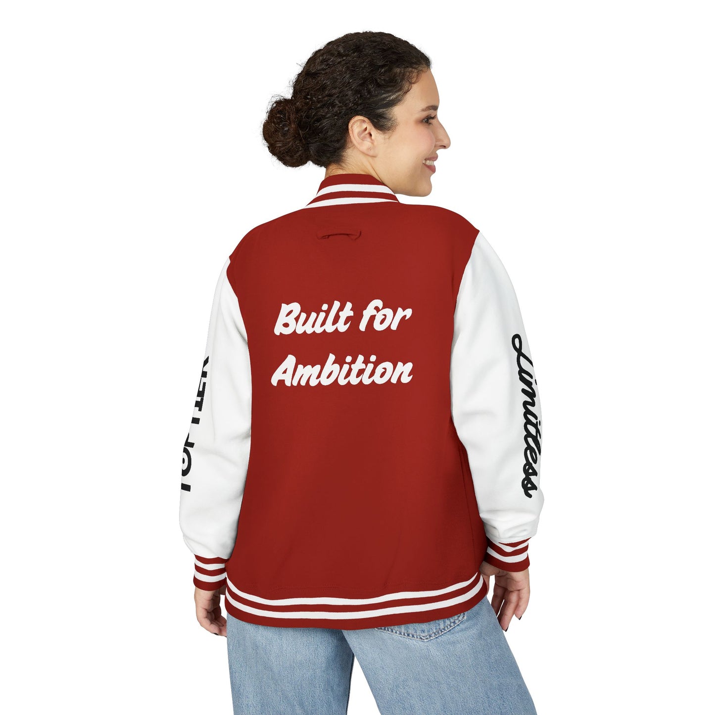 Heavyweight Letterman Jacket White Font