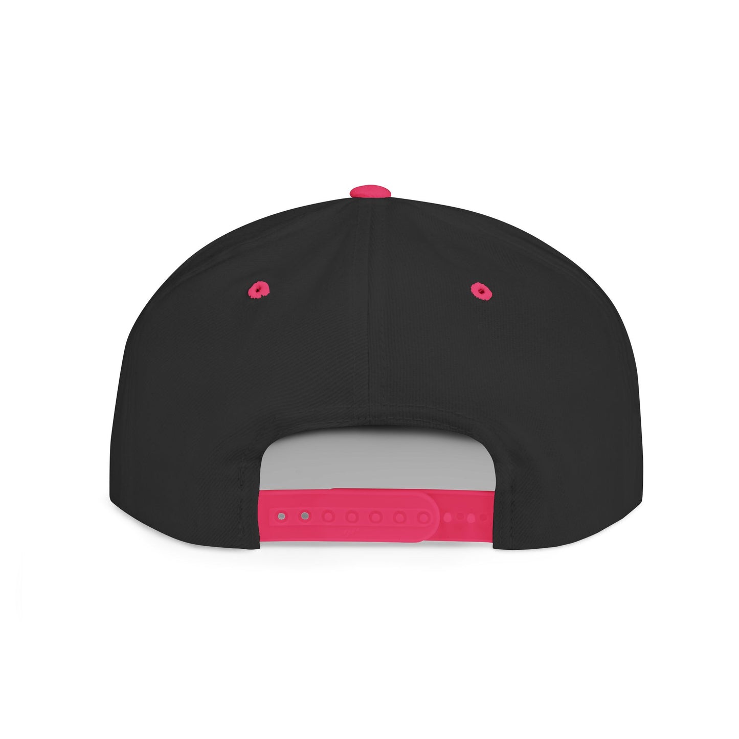 Embroidery Flat Bill Snapback Hat Black Font