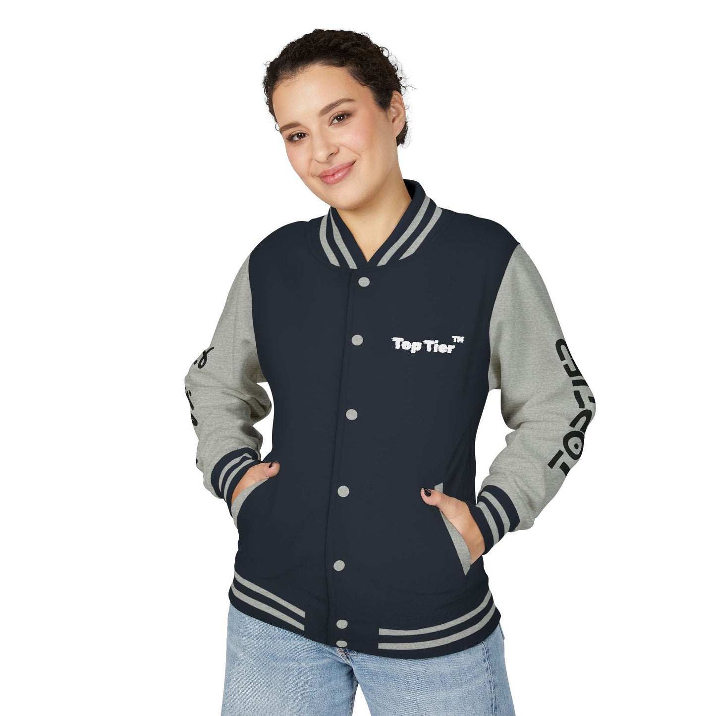Heavyweight Letterman Jacket White Font