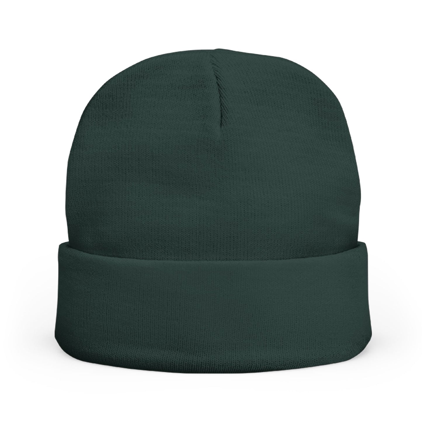 Black Embroidered Knit Beanie