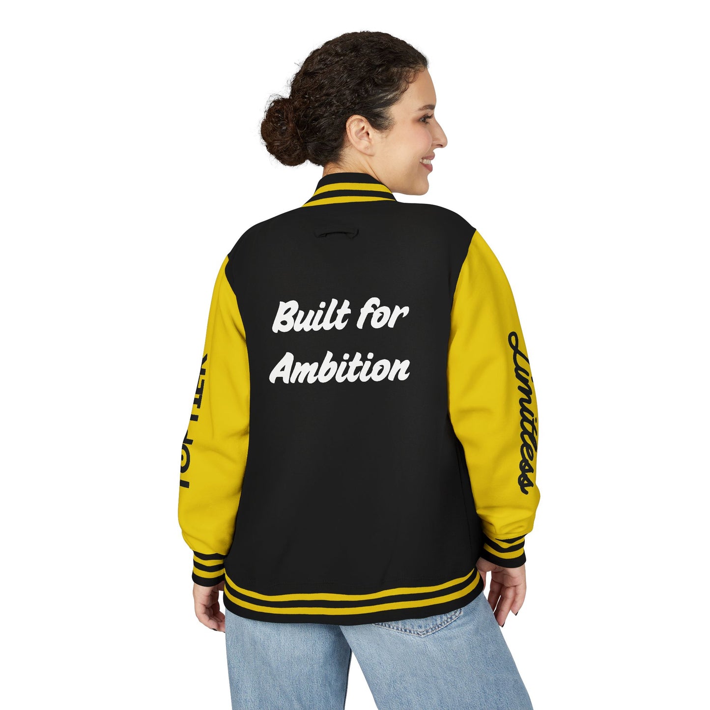 Heavyweight Letterman Jacket White Font