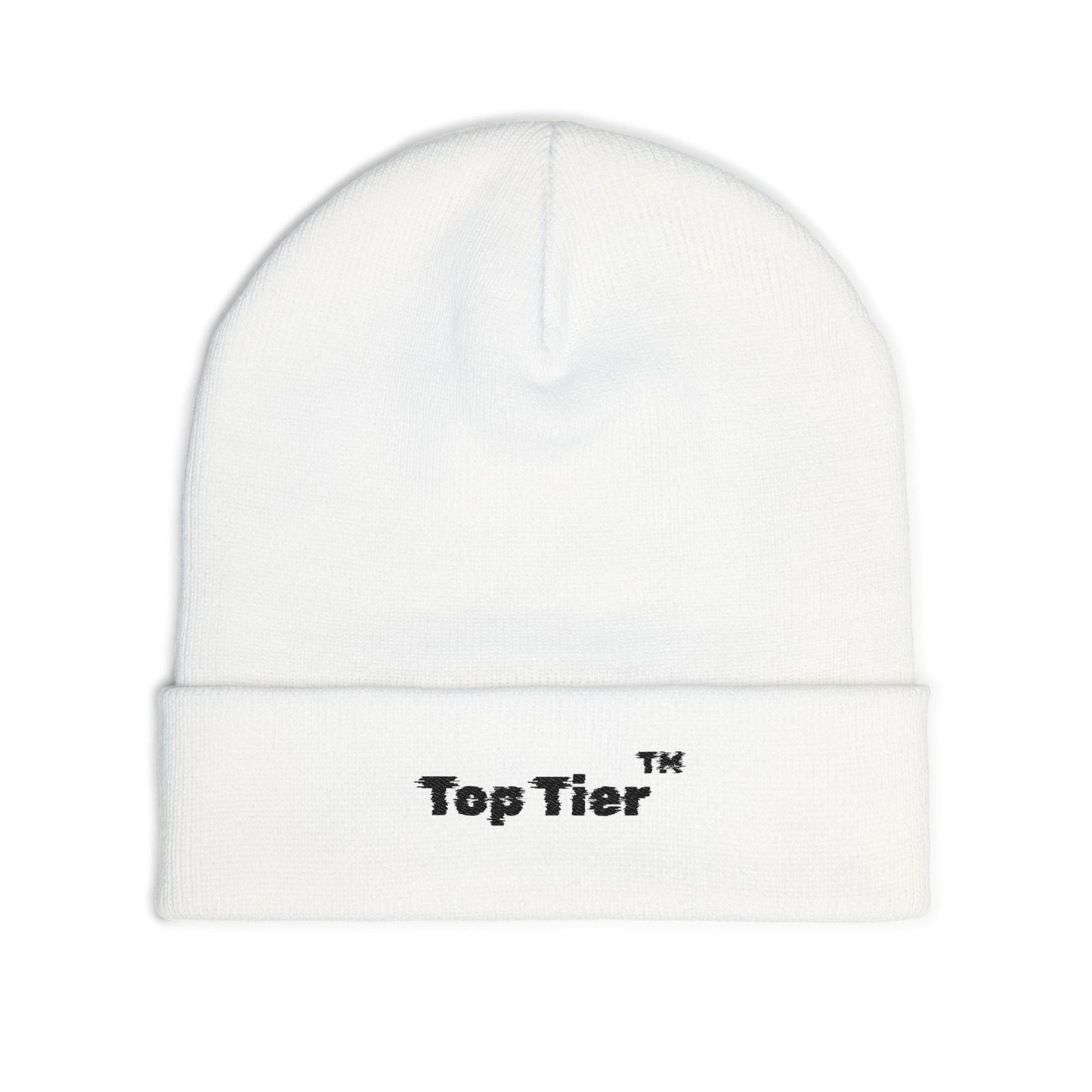 Black Embroidered Knit Beanie
