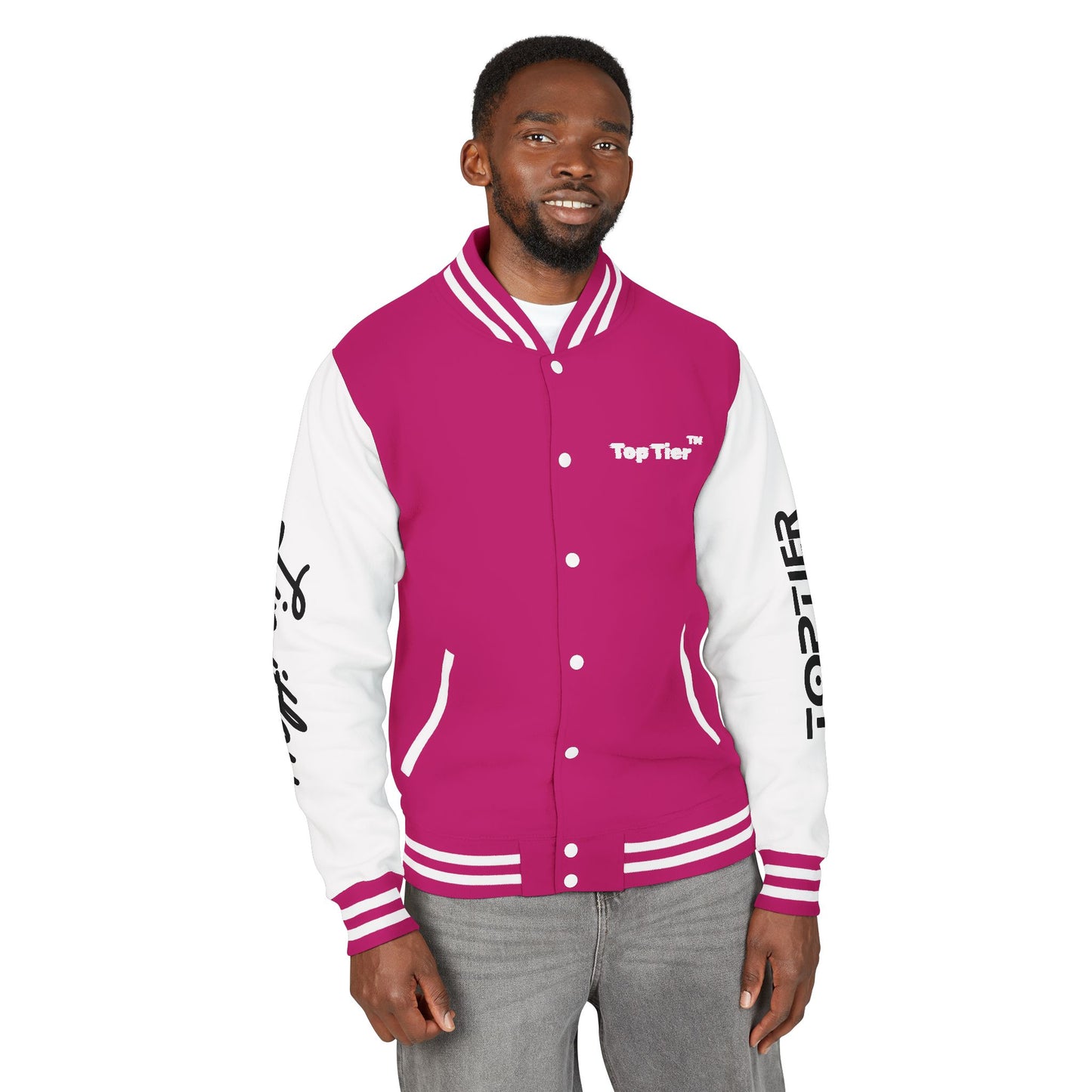 Heavyweight Letterman Jacket White Font