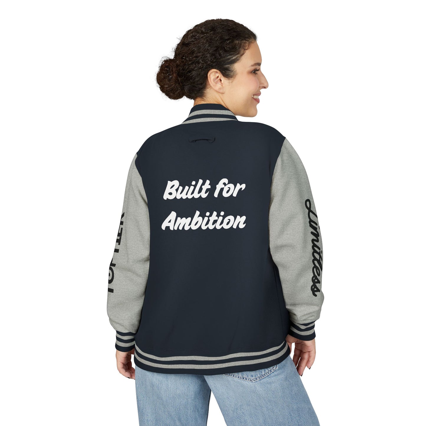 Heavyweight Letterman Jacket White Font