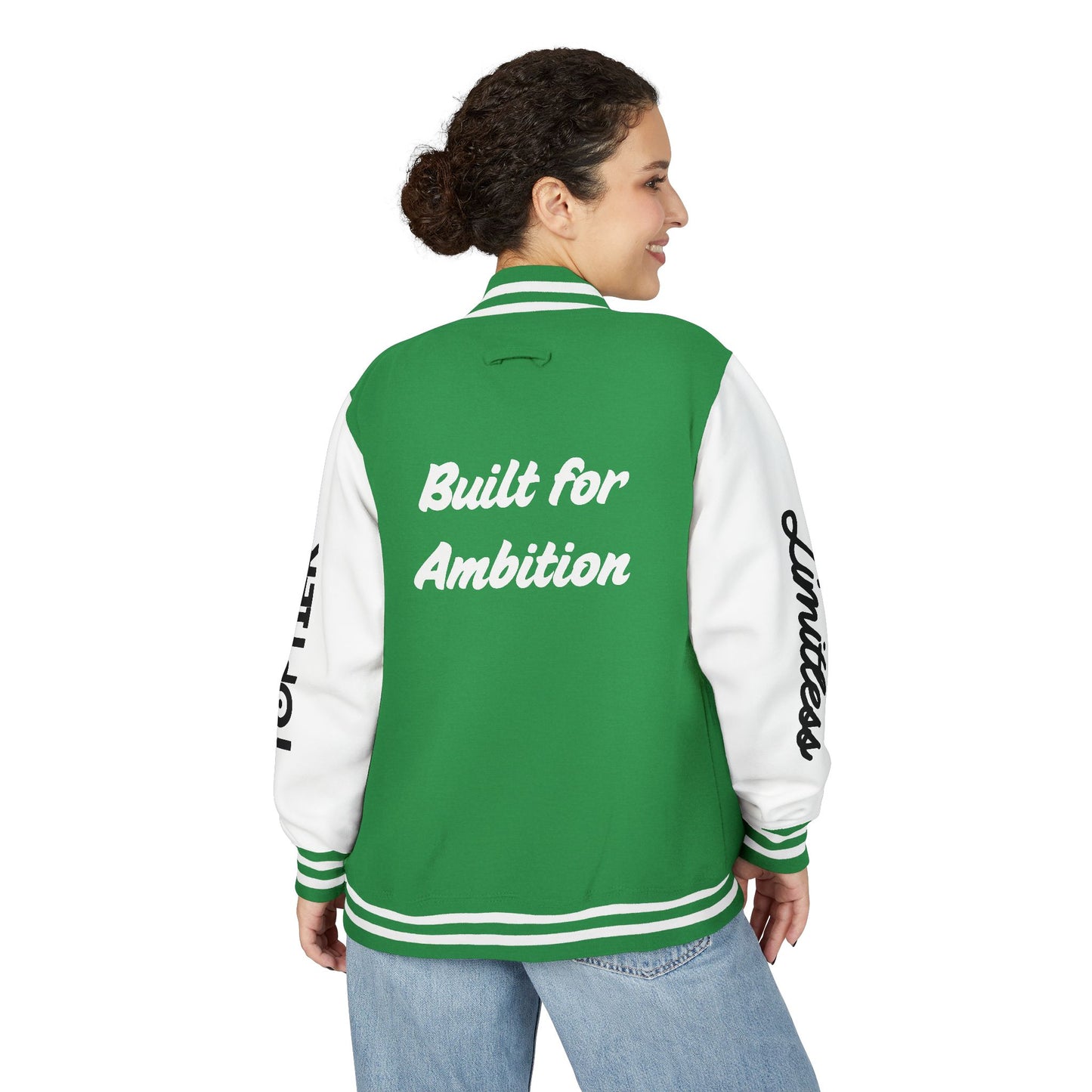 Heavyweight Letterman Jacket White Font