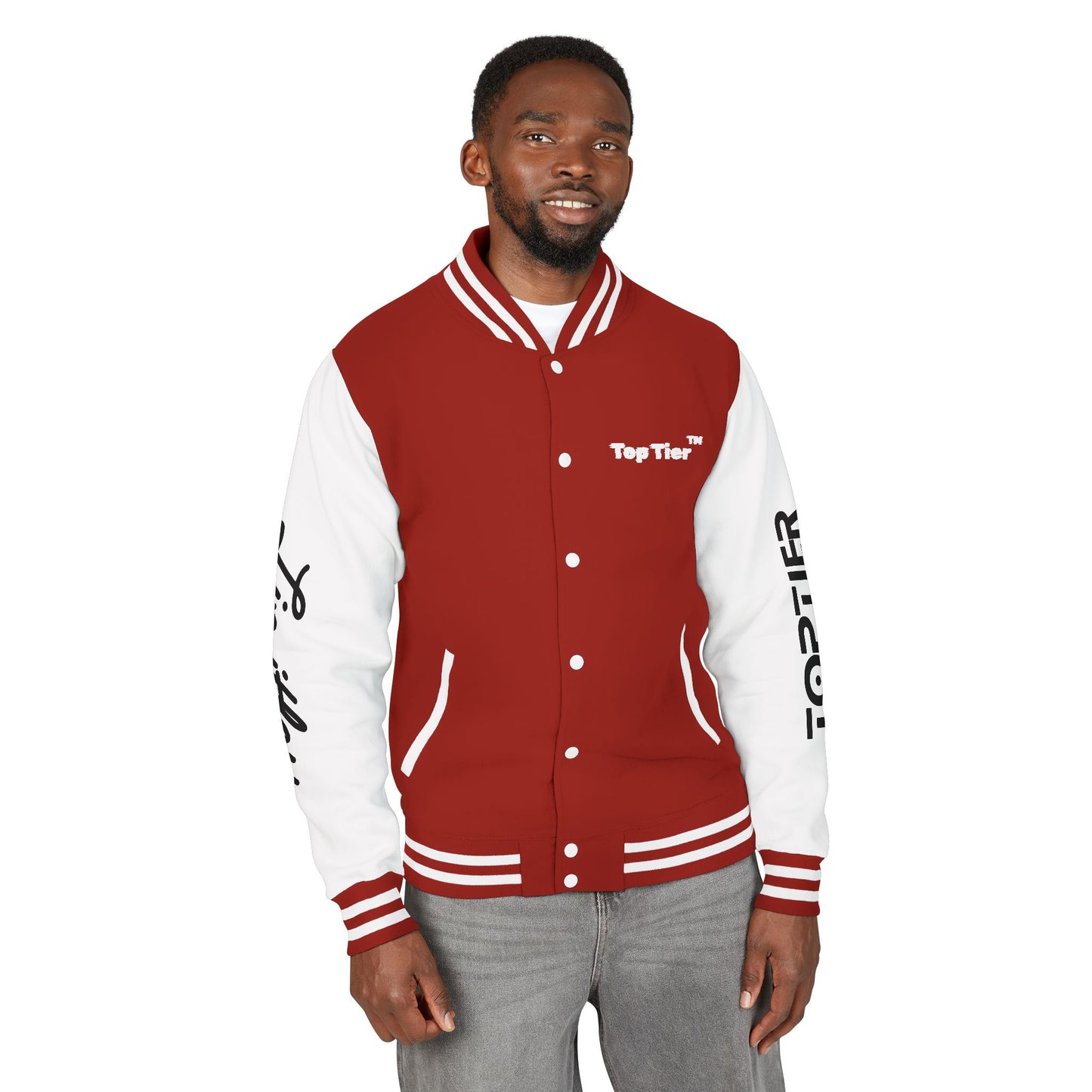 Heavyweight Letterman Jacket White Font