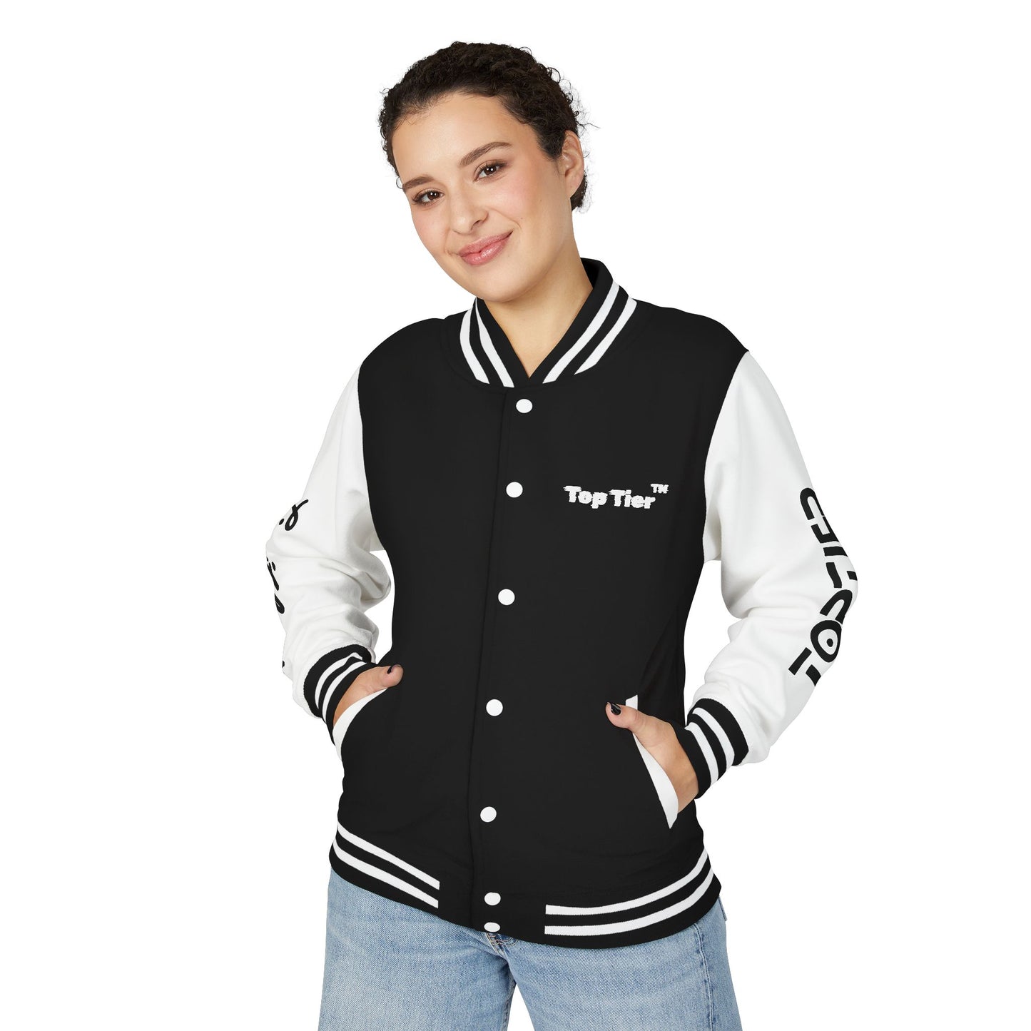 Heavyweight Letterman Jacket White Font