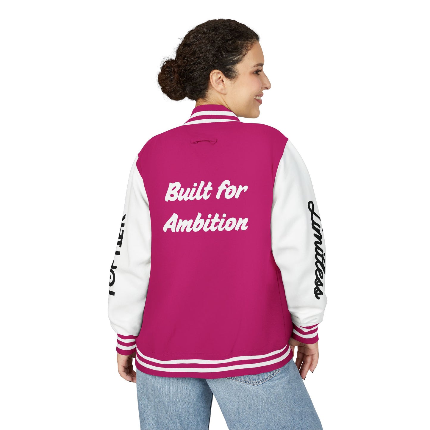 Heavyweight Letterman Jacket White Font