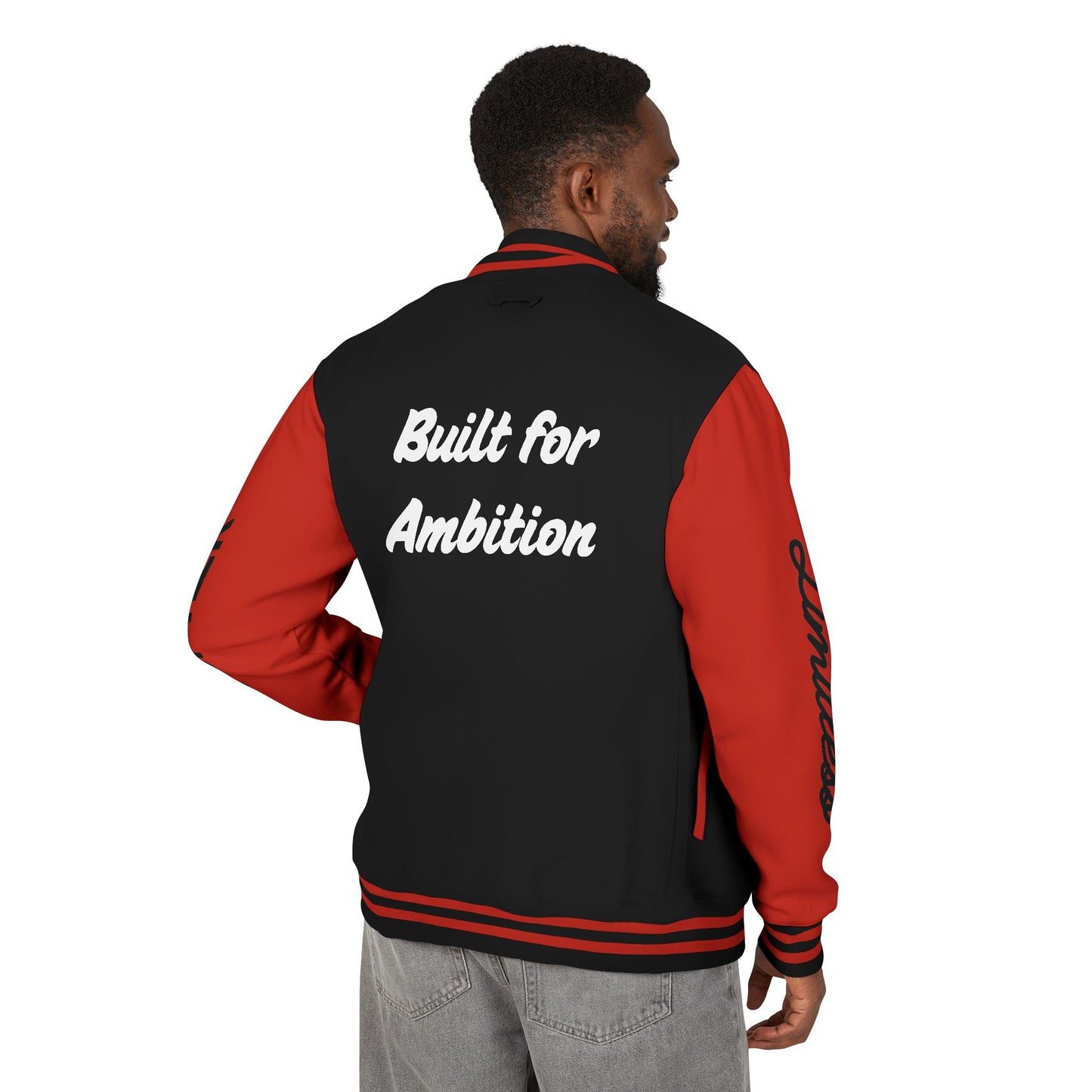 Heavyweight Letterman Jacket White Font