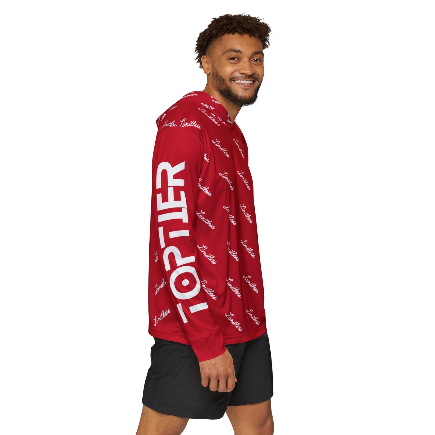 Dark Red AOP Limitless Sports Warmup Hoodie