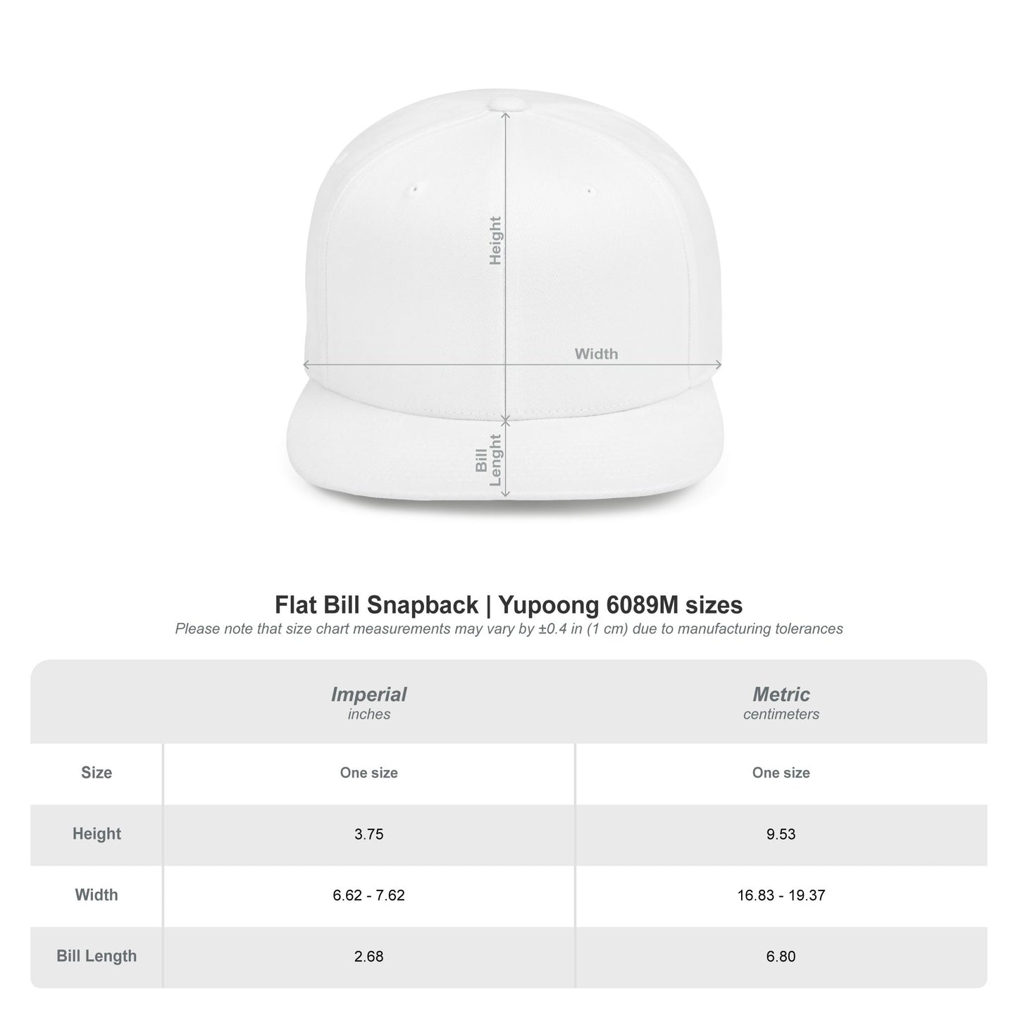 Embroidery Flat Bill Snapback Hat Black Font