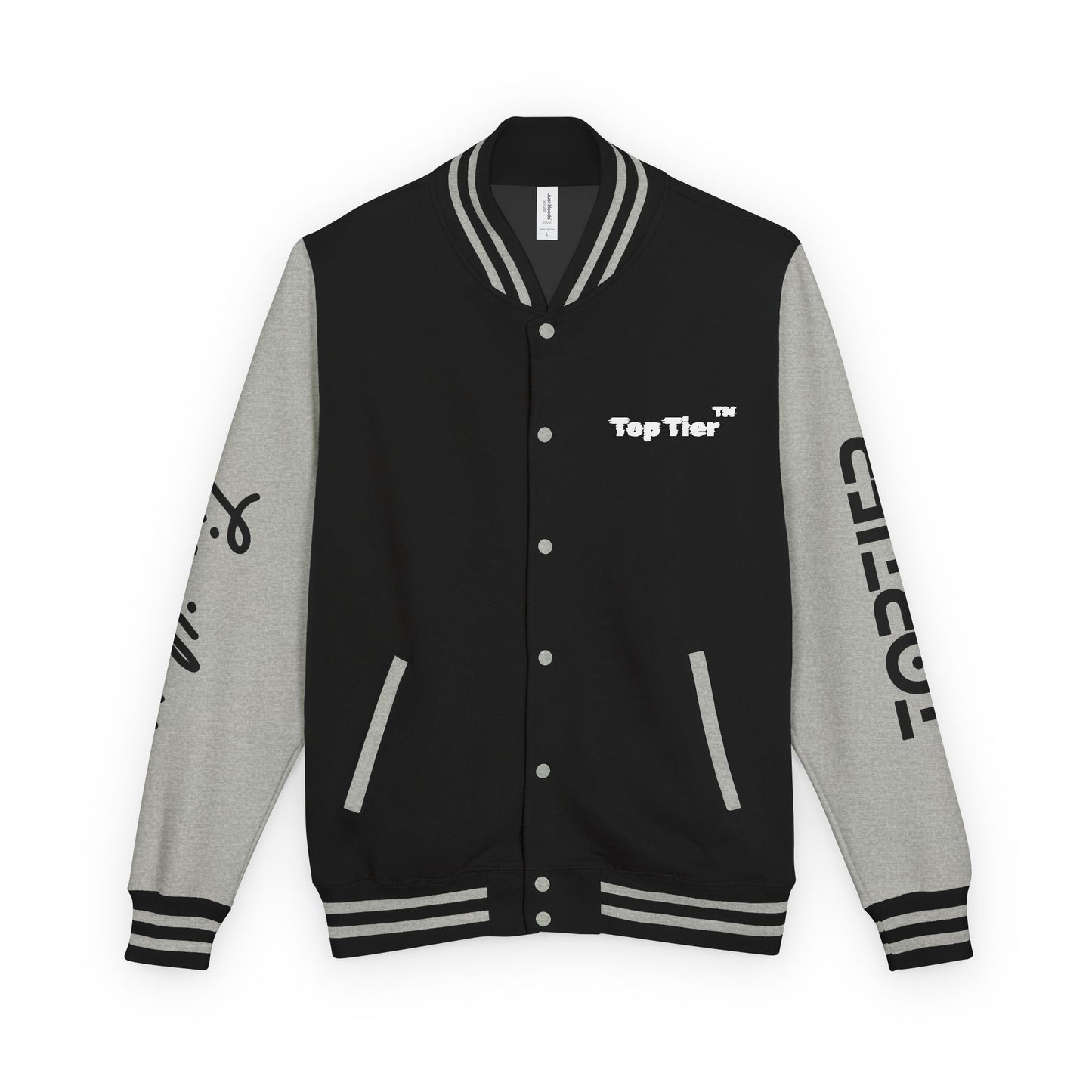 Heavyweight Letterman Jacket White Font