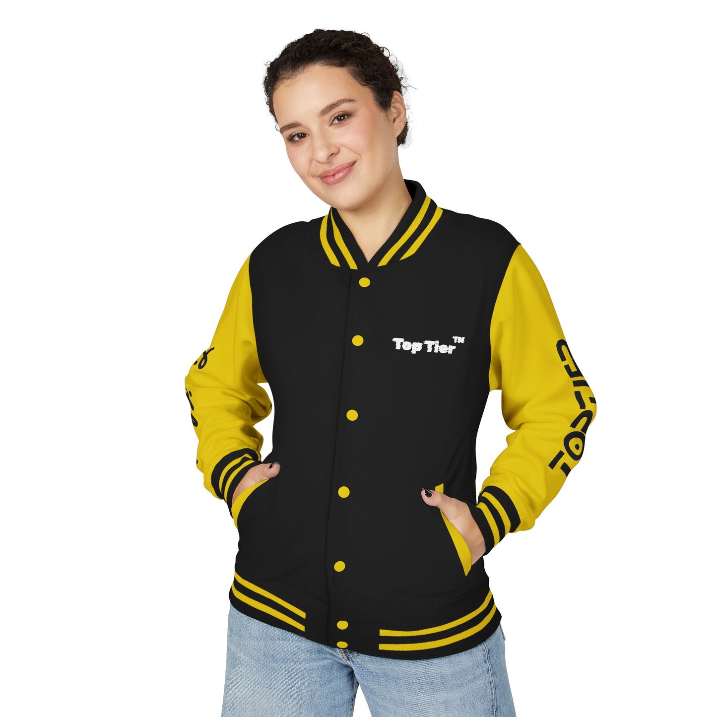 Heavyweight Letterman Jacket White Font