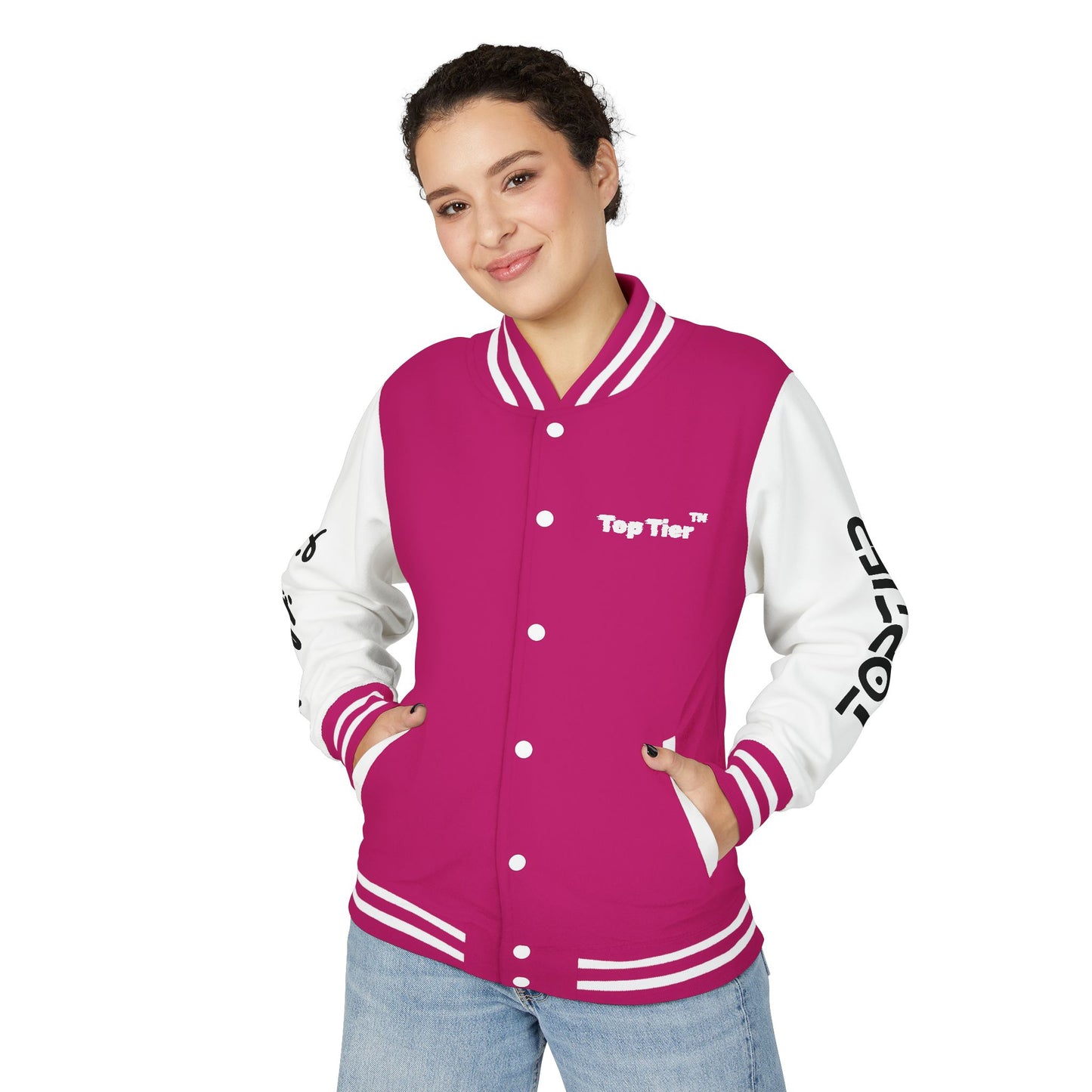 Heavyweight Letterman Jacket White Font