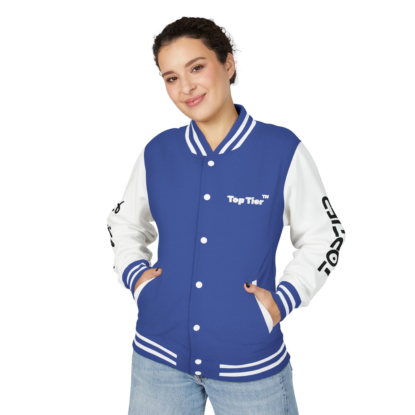 Heavyweight Letterman Jacket White Font