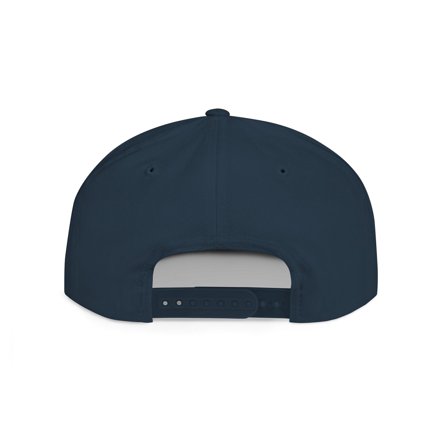 Embroidery Flat Bill Snapback Hat Black Font