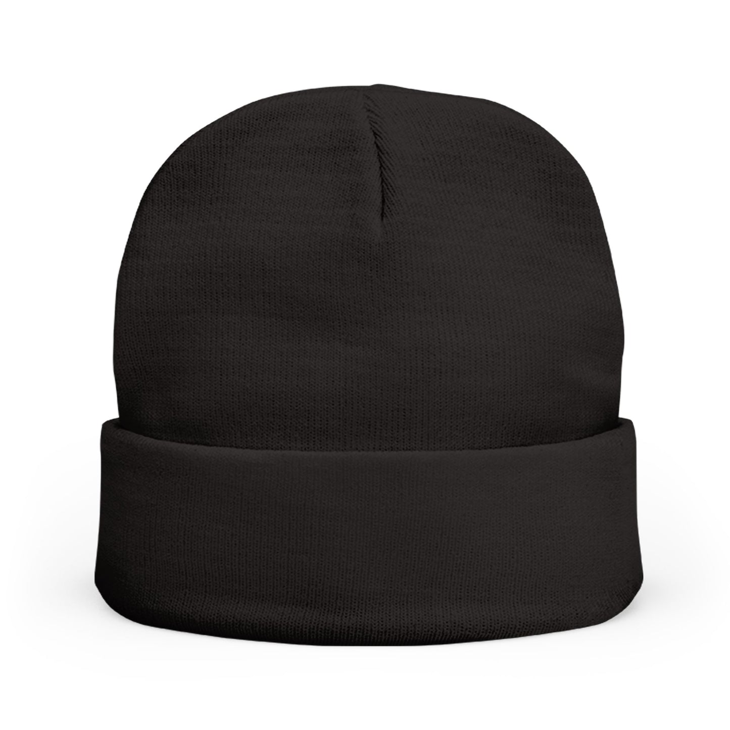 Black Embroidered Knit Beanie