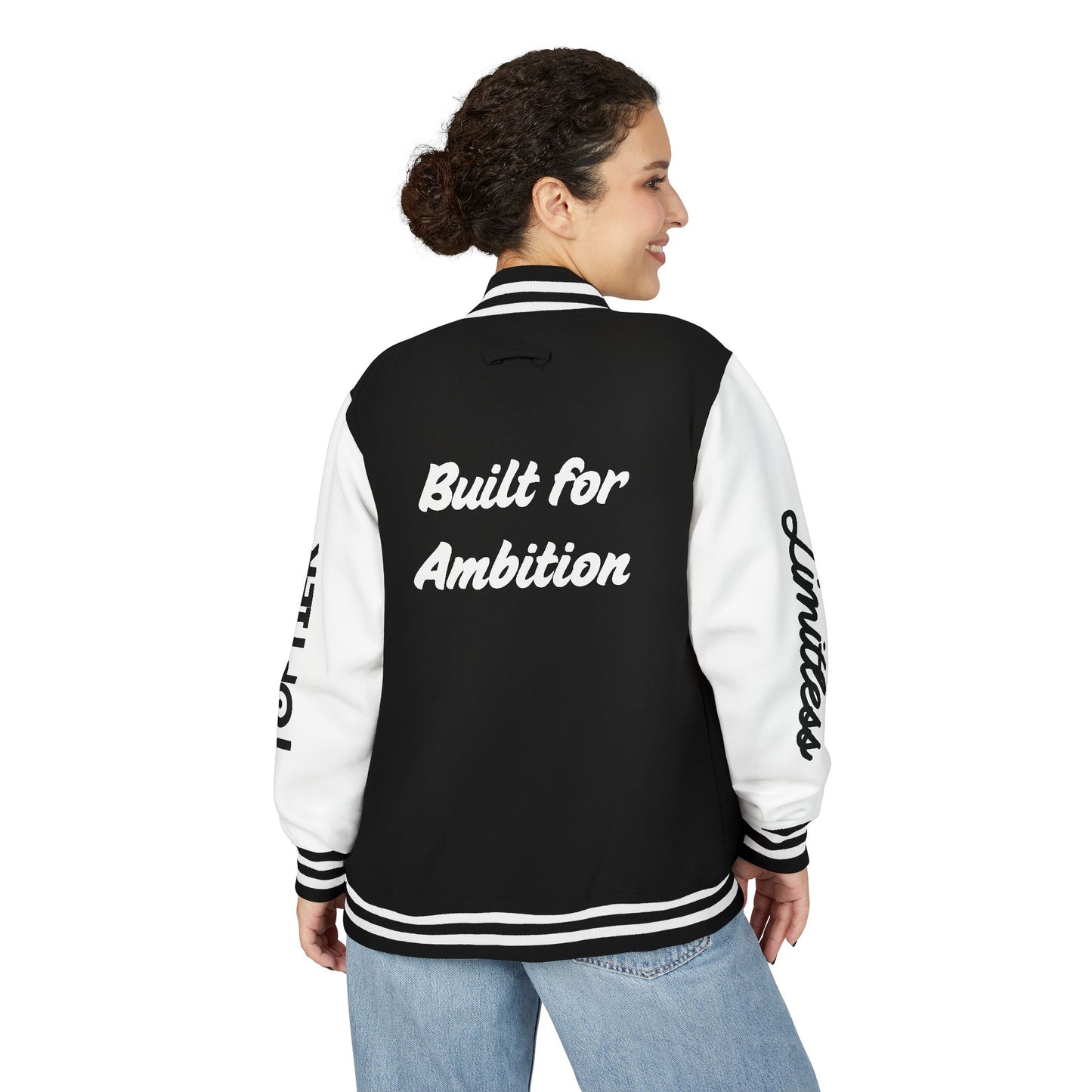 Heavyweight Letterman Jacket White Font