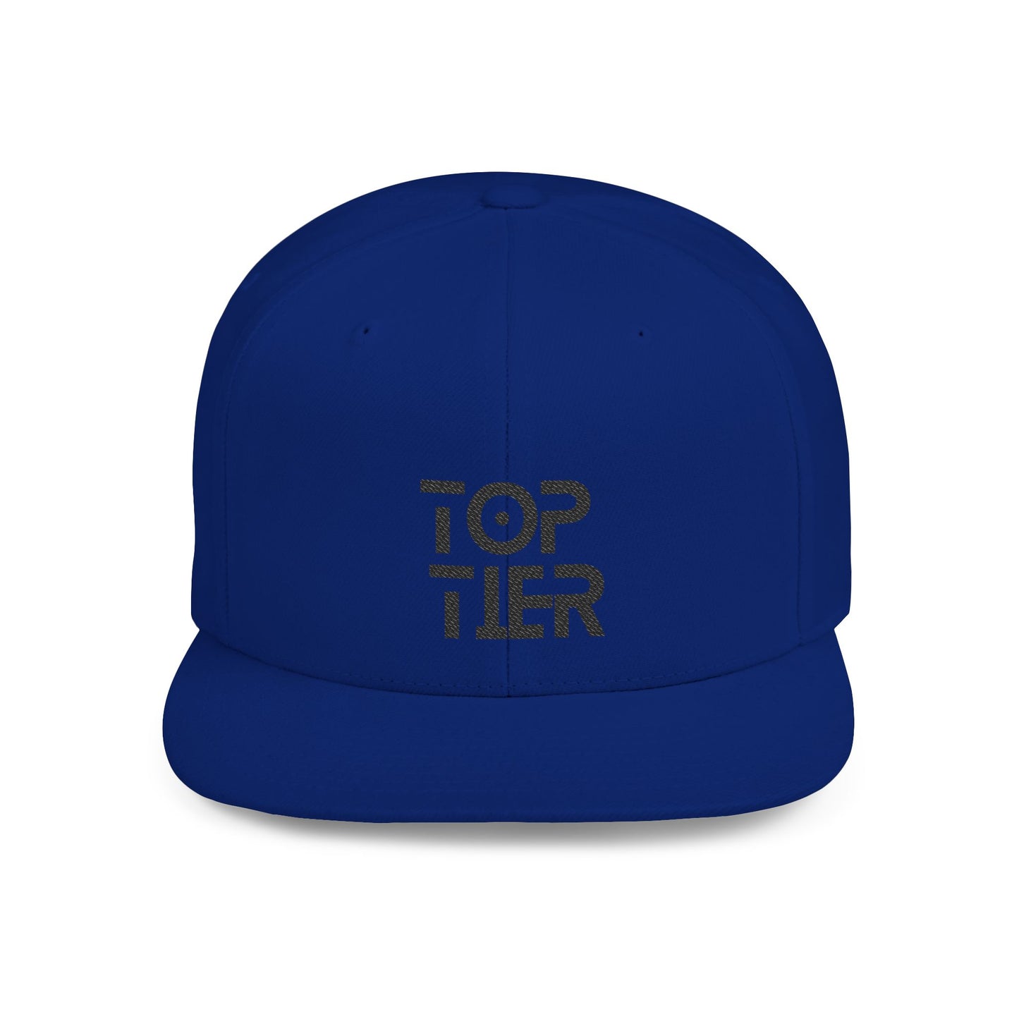 Embroidery Flat Bill Snapback Hat Black Font