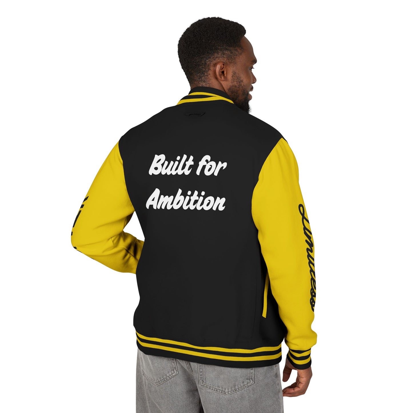 Heavyweight Letterman Jacket White Font