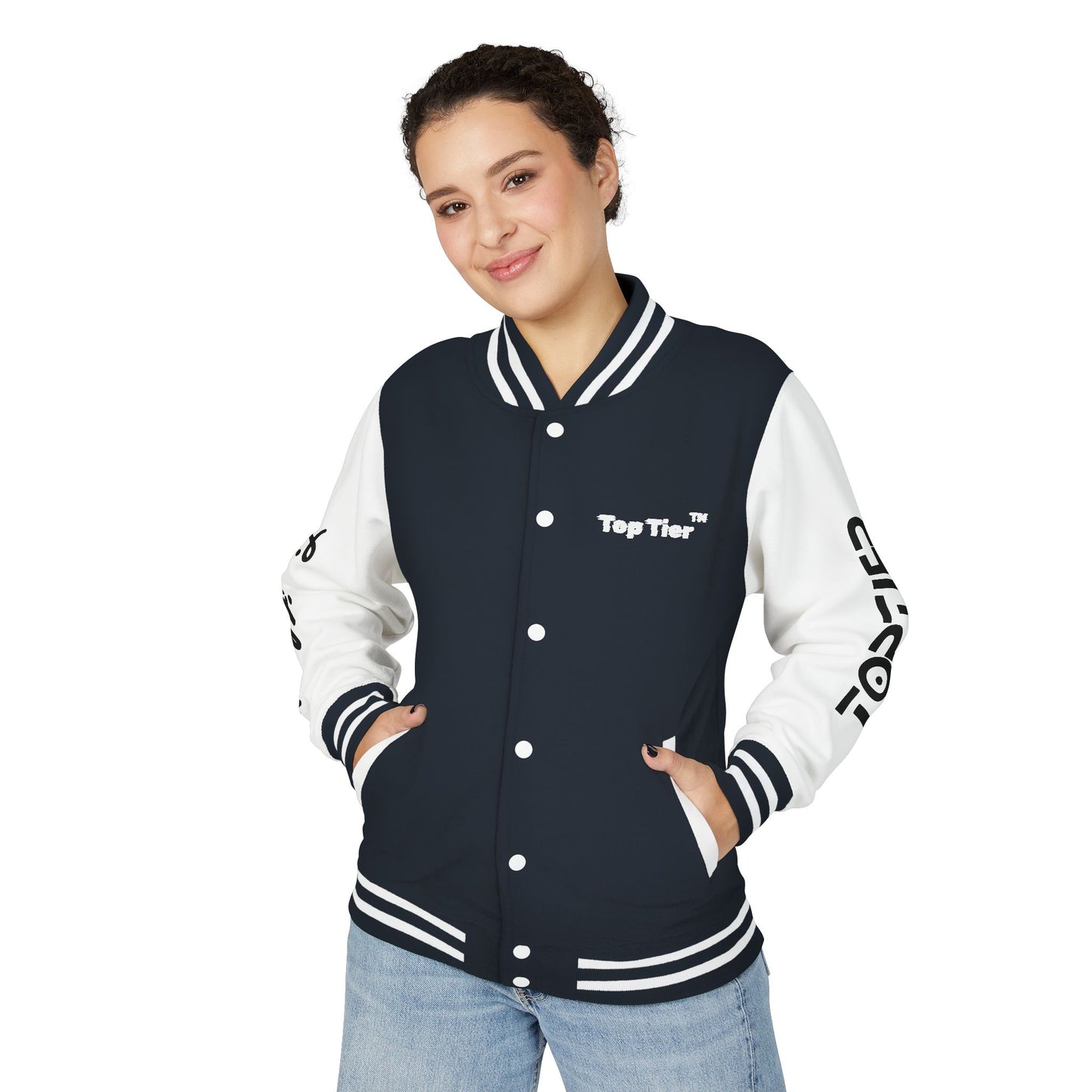 Heavyweight Letterman Jacket White Font