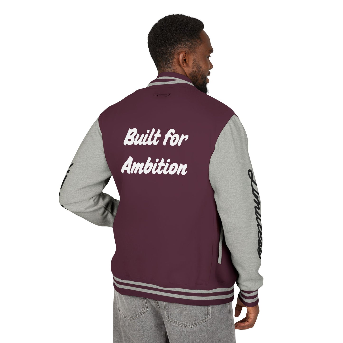 Heavyweight Letterman Jacket White Font