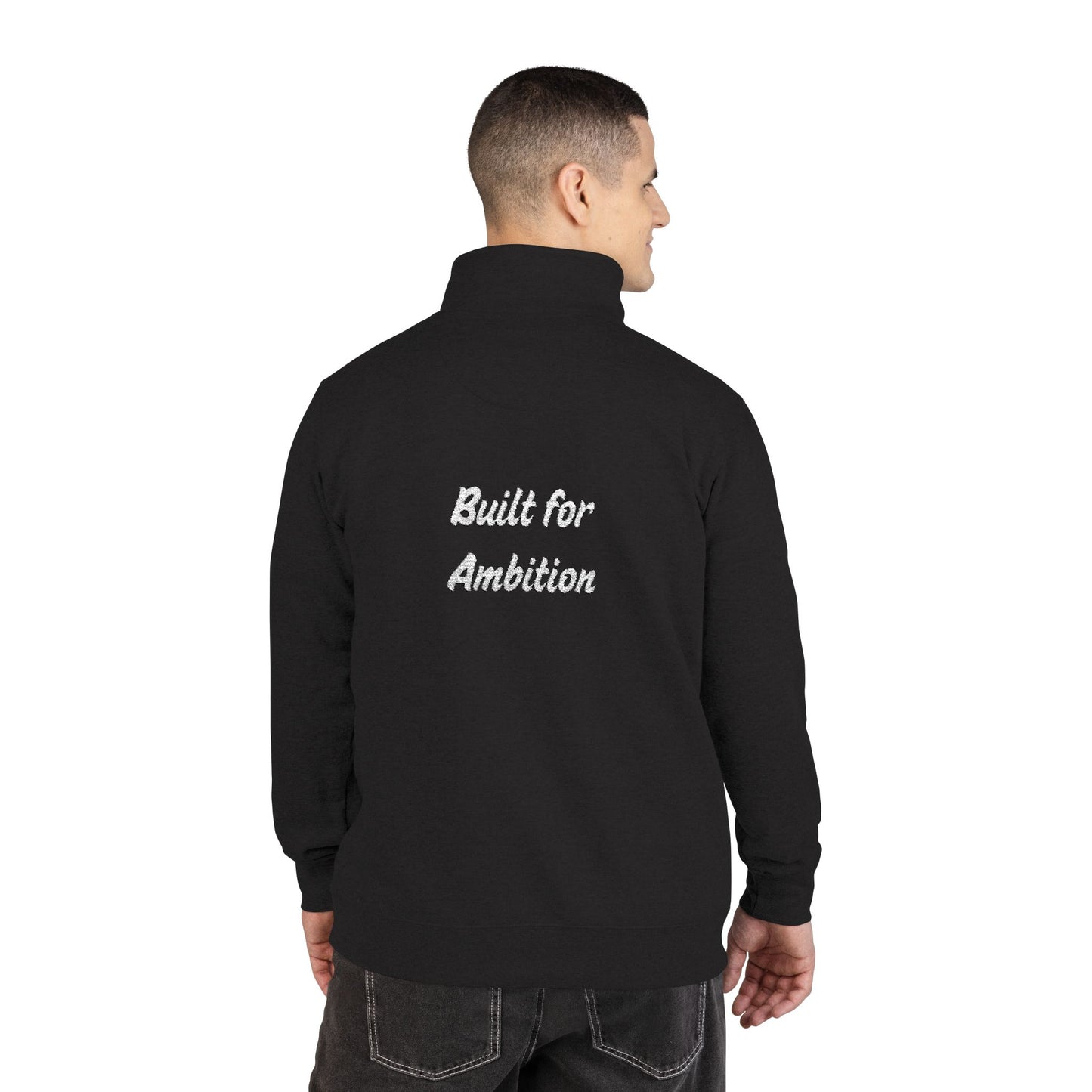 Built for Ambition Embroidery Fleece Pullover White Font