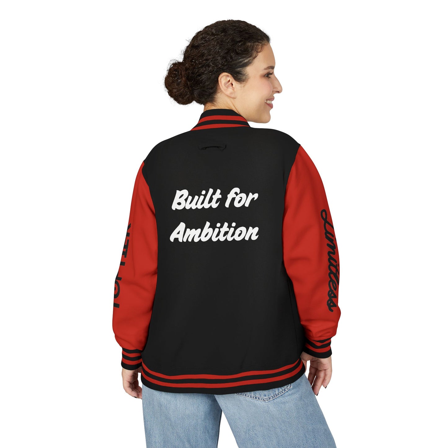 Heavyweight Letterman Jacket White Font