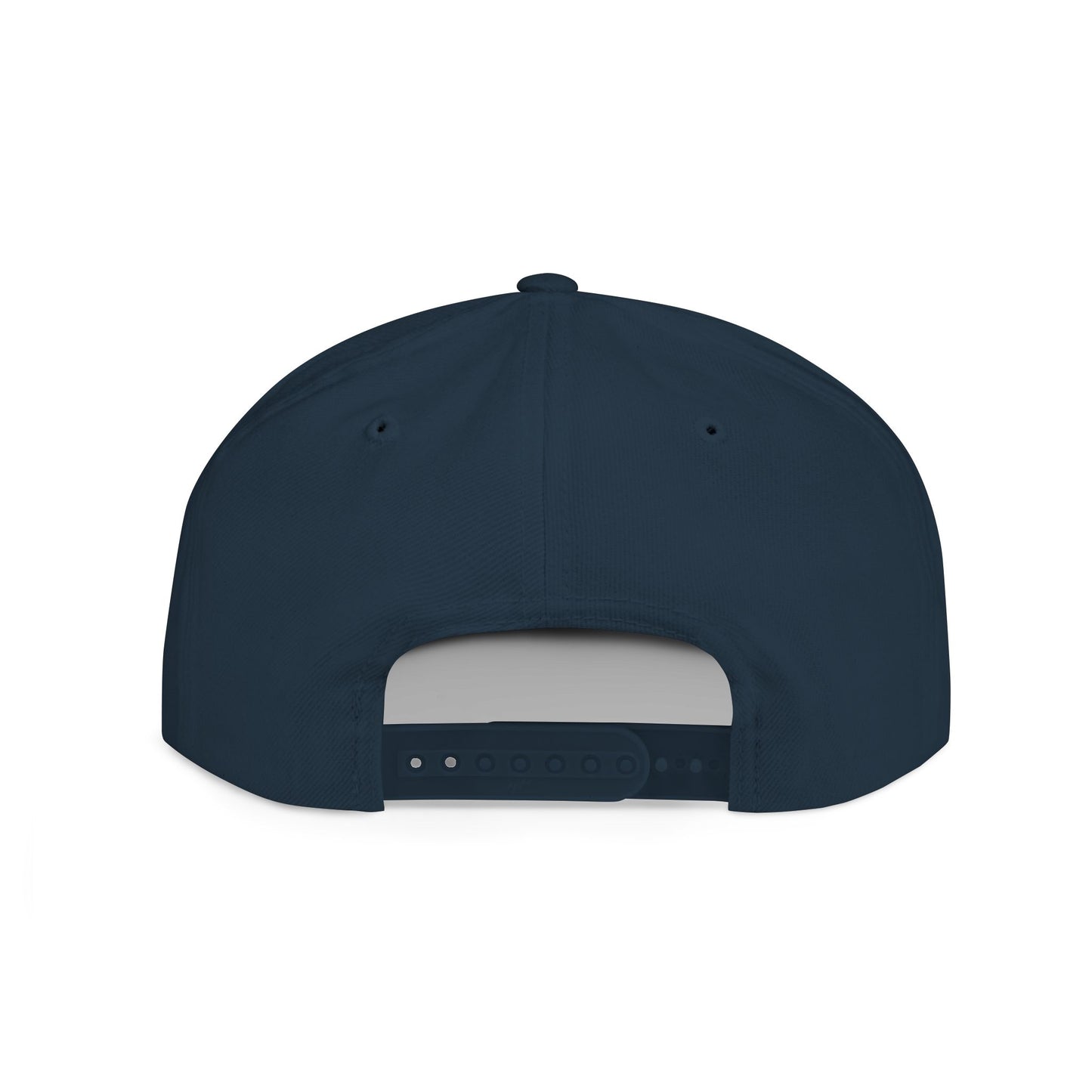 Embroidery Flat Bill Snapback Hat Black Font